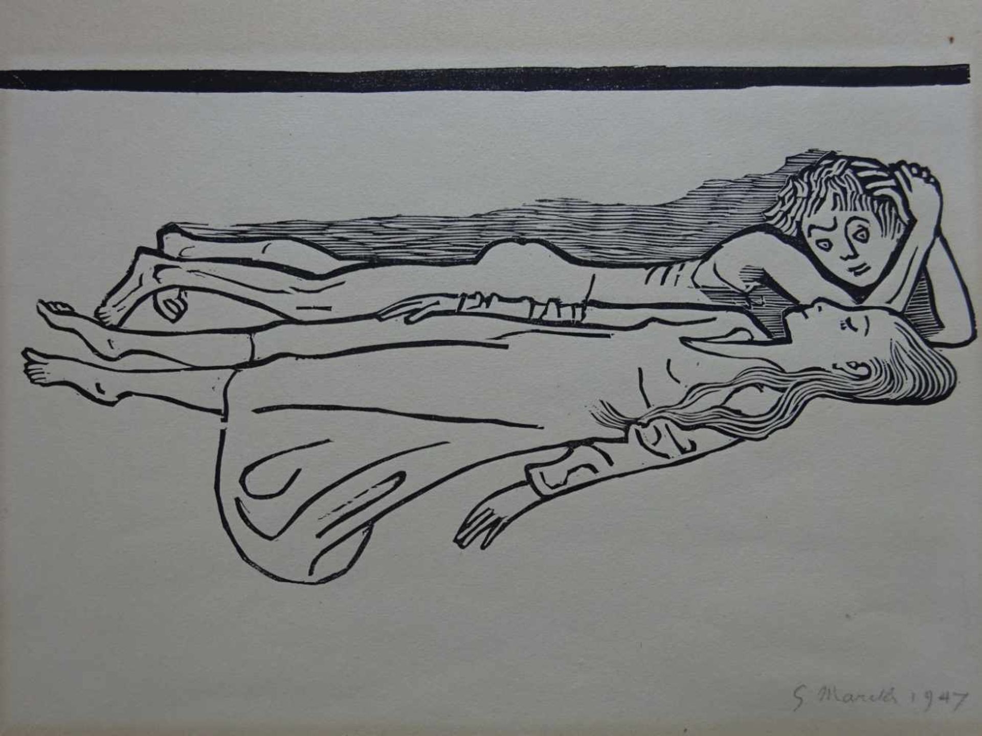 Marcks, Gerhard(Berlin 1889 - 1981 Köln). Orpheus. Holzschnitt auf Bütten. 1947. Signiert, datiert - Bild 3 aus 6