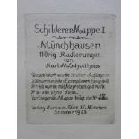 Münchhausen.- Schultheiss, K.M.Münchhausen. 11 Radierungen. München, 1923. Radierter Titel u.