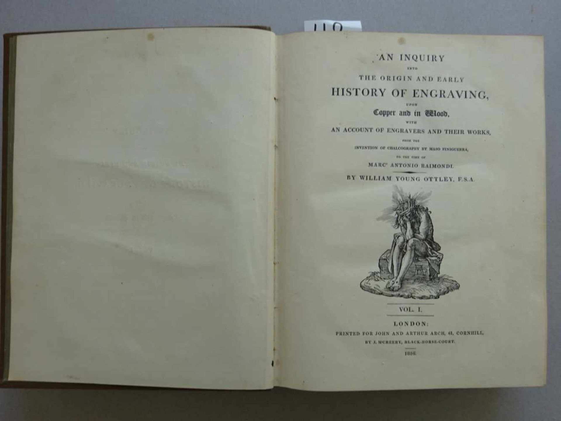 Kunst.- Ottley, W.Y.An Inquiry into the Origin and Early History of Engraving upon Copper and in - Bild 4 aus 5