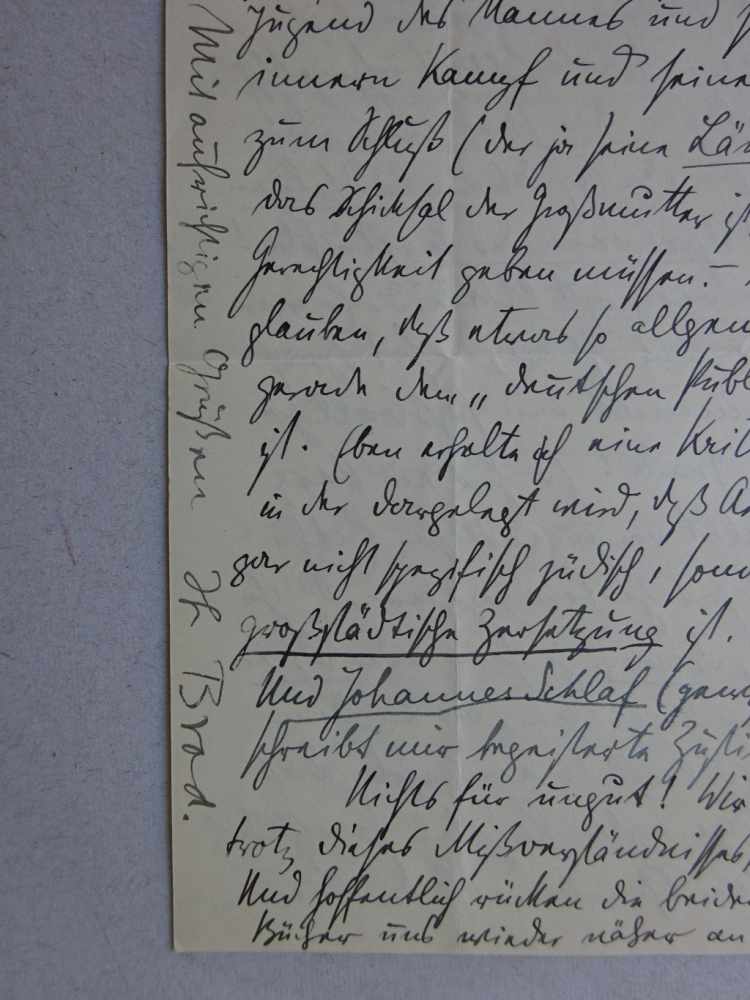 Brod, Max.Eigenhändiger Brief mit Unterschrift an Franz Servaes (Journalist, Kritiker; 1862-1947). - Image 2 of 2