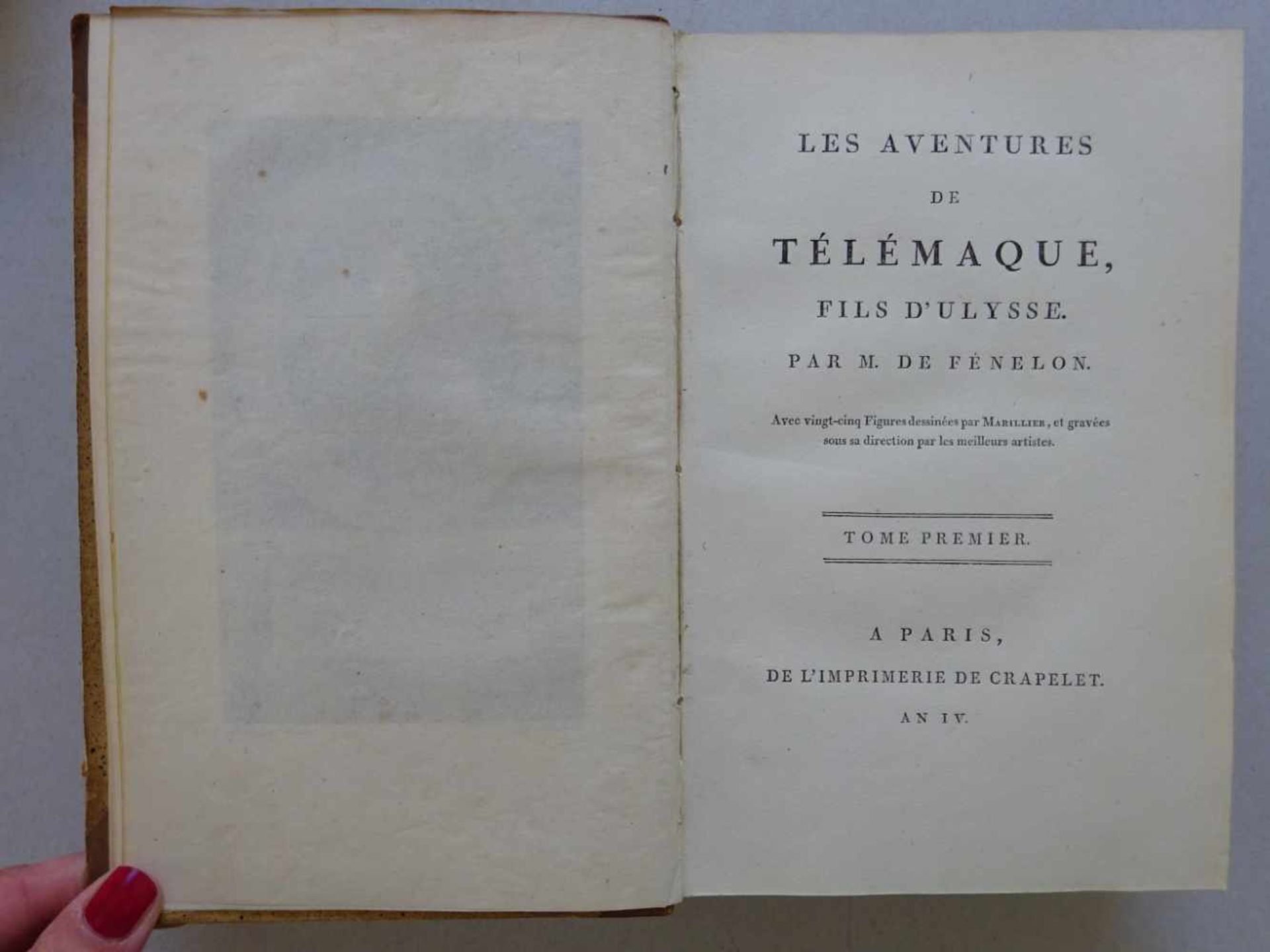 Fénélon, F. de Salignac de la Mothe.Les aventures de Télémaque, fils d'Ulysse. 2 Bde. Paris, - Image 2 of 5