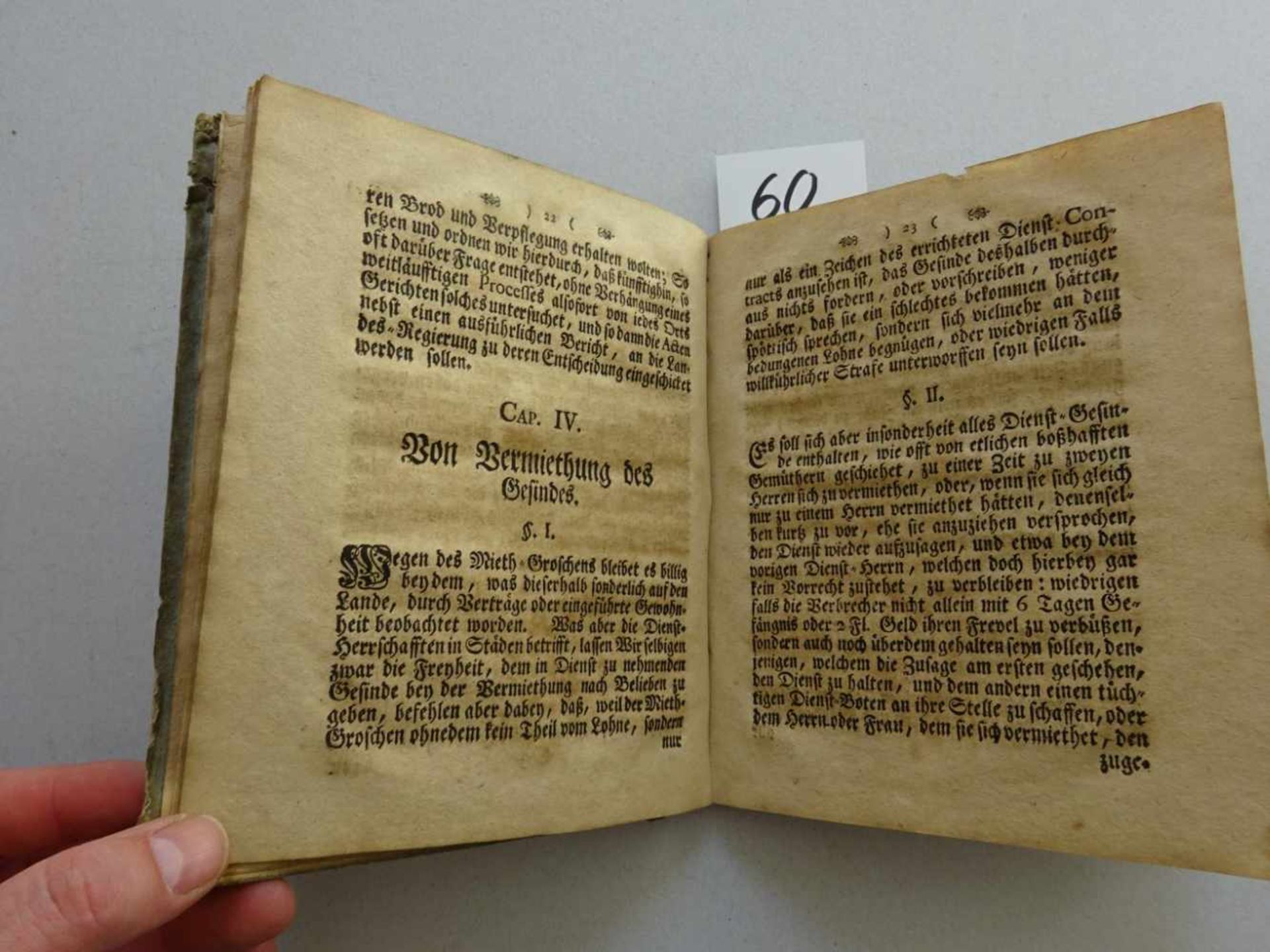 Recht.-Des Fürstenthums Altenburg Gesinde- und Tage-Löhner-Ordnung. 1744. 67 S. Schlichter Hldr.