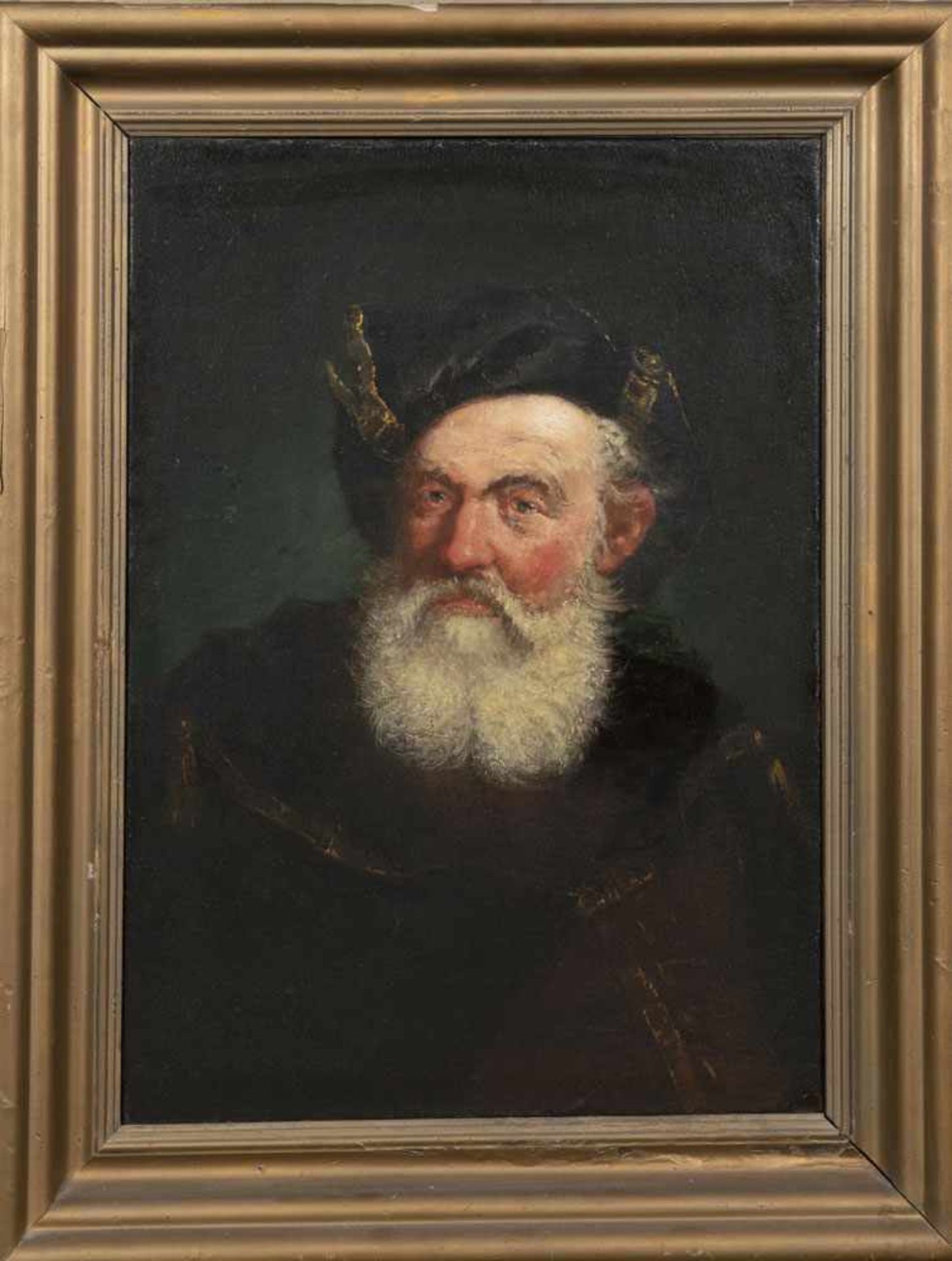 Maler des 20. Jhs. Porträt eines bärtigen Mannes - wohl Falstaff. Öl/Lw., gerahmt, 67,5 x 48 cm.