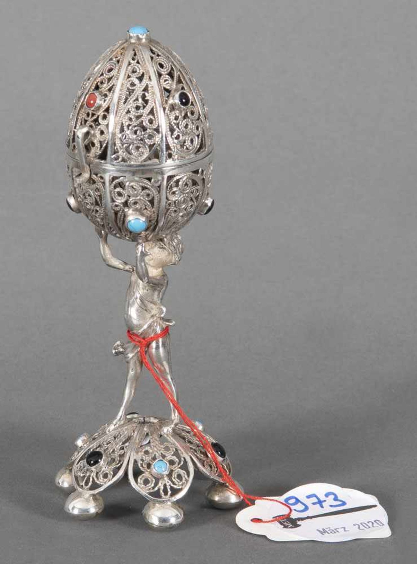 Gewürztürmchen. Russland, Meister Iwan Semenowitsch Artamonow dat. 1873. 84er Silber, ca. 106 g, mit