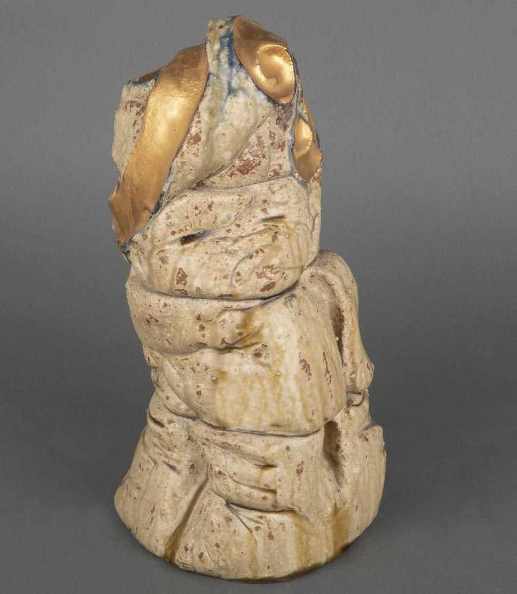 Erich Häberling (Keramiker des 20. Jhs.). Abstrakte Skulptur. Keramik, bunt glasiert und gold