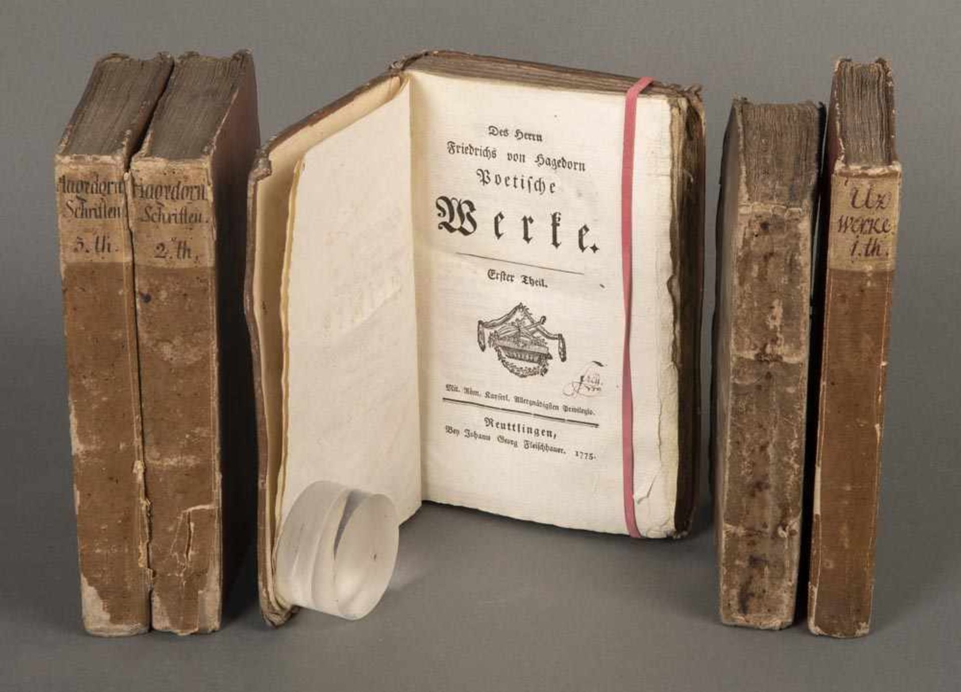 Fünf Bde. Literatur, u.a. Gottlieb Wilhelm Rabeners, ?Briefe?, hrsg. von E.F. Weiße, Leipzig 1772;