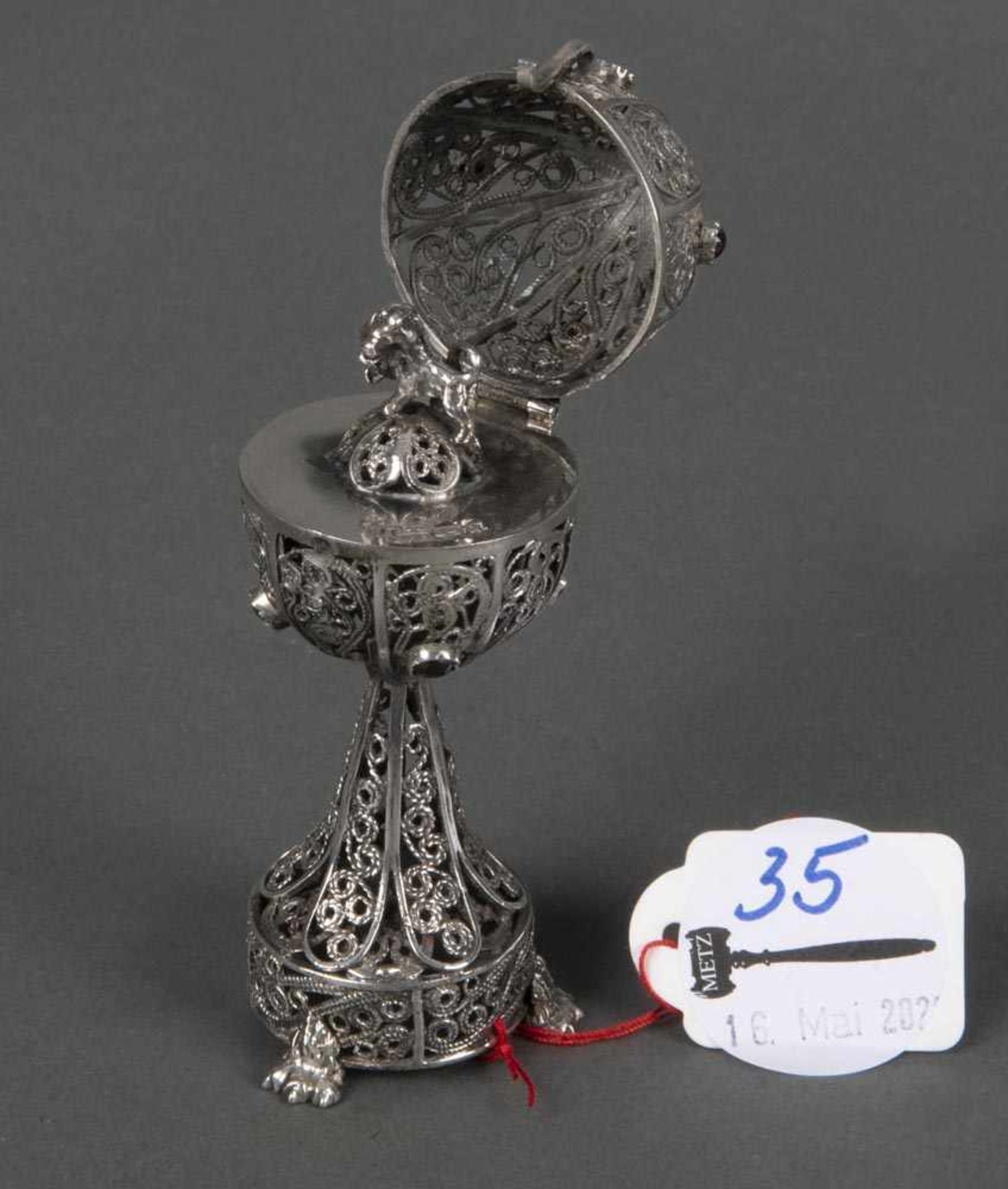 Gewürztürmchen. Russland, Meister Iwan Semenowitsch dat. 1873. 84er Silber, ca. 77 g, besetzt mit