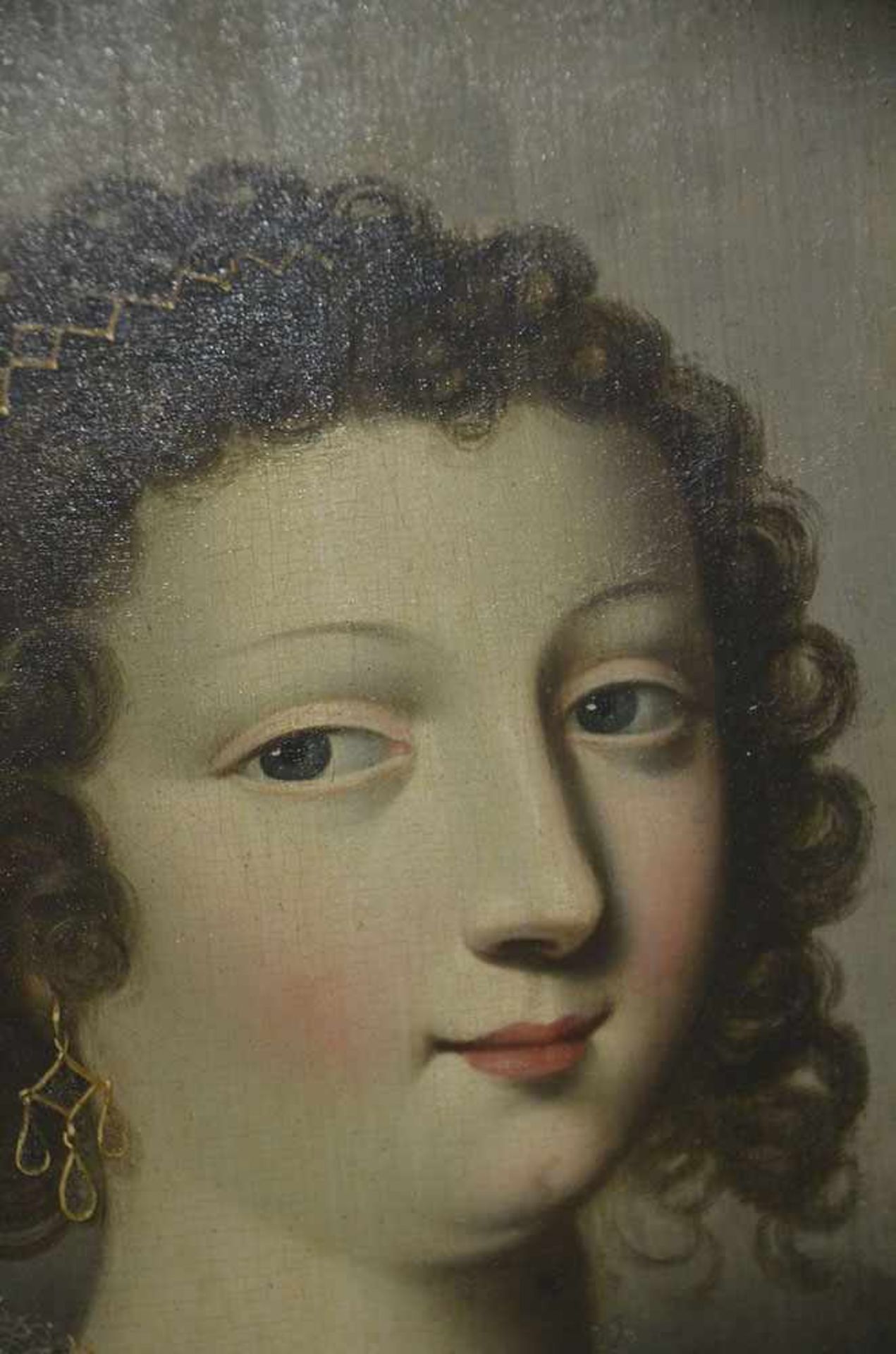 Claude Déruet (1588-1660) attributed. Damenporträt aus der Galerie der zwölf Schönheiten. Öl/Holz, - Bild 4 aus 6