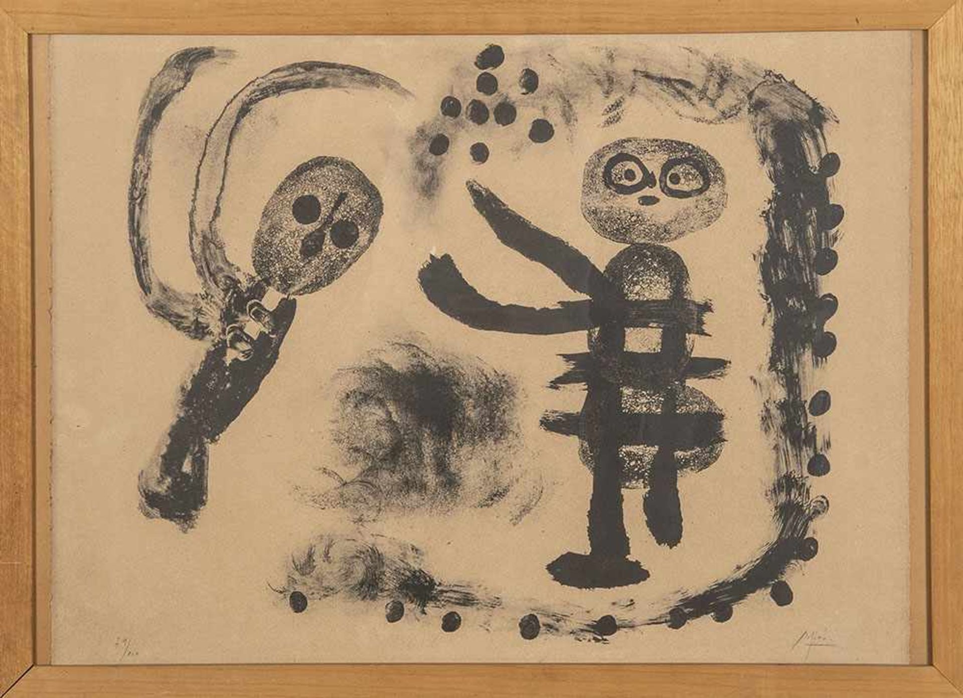 Joan Miró (1893-1983). Petite Fille au Bois (Kleines Mädchen im Wald), 1958. Lithographie 79/