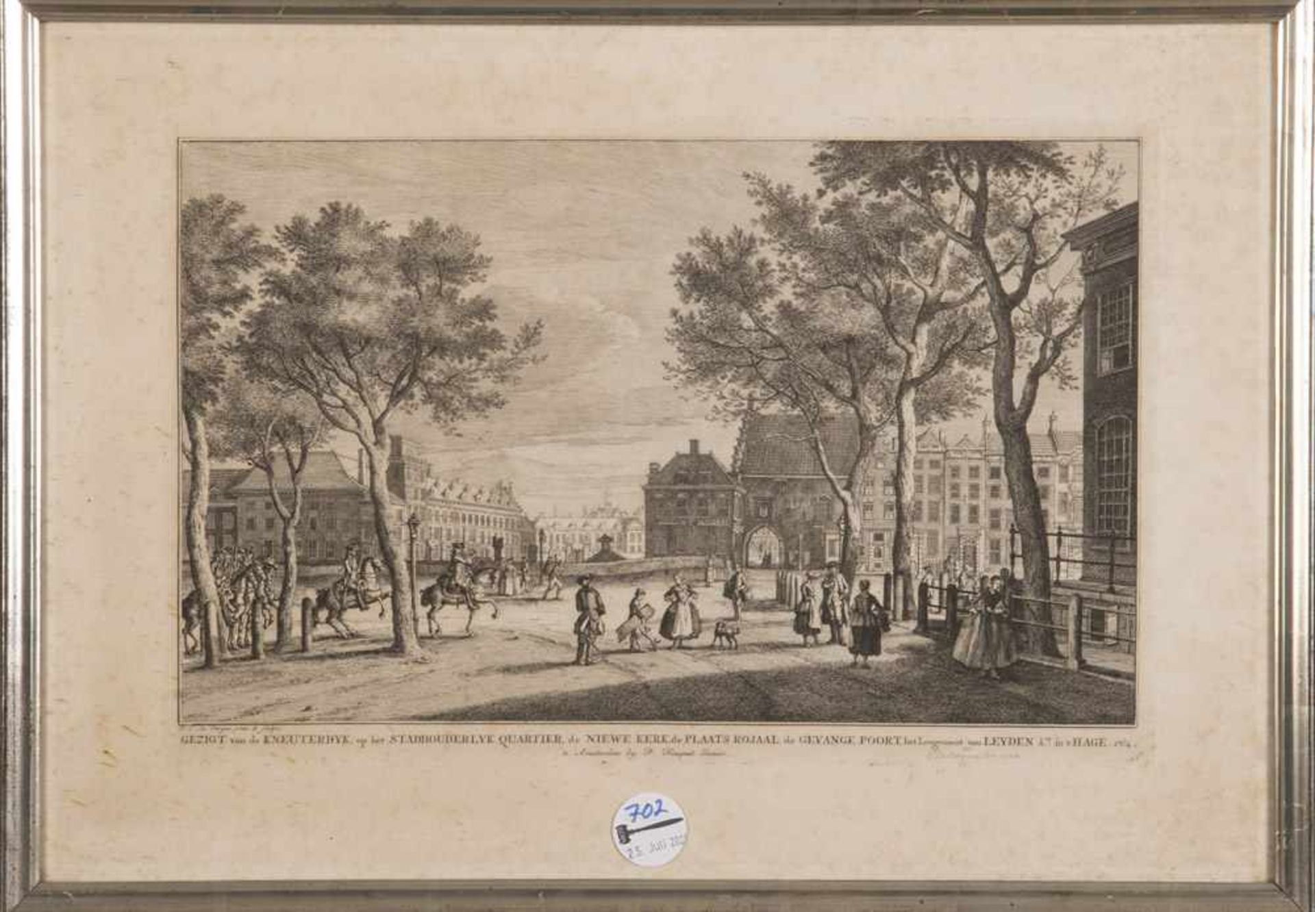 Paulus Constantijn La Fargue (1729-1782). Ansicht von Den Haag. Kupferstich, li./u./sign., hi./Gl./