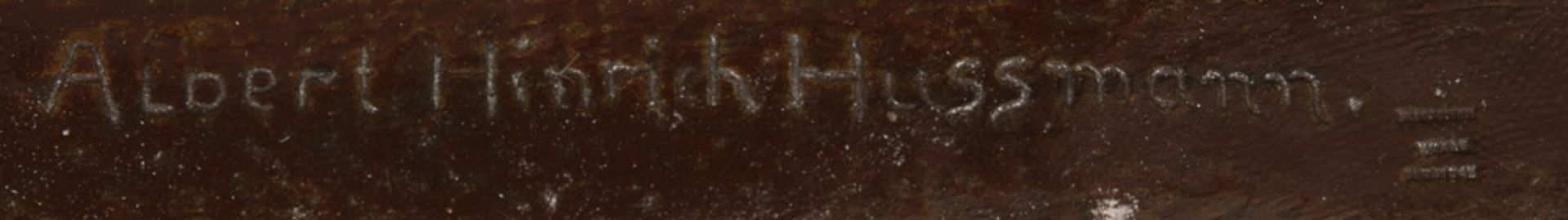 Albert Hinrich Hussmann (1874-1946). Trabendes Pferd. Bronze, auf Marmorsockel, re./vorne sign., mit - Bild 2 aus 3