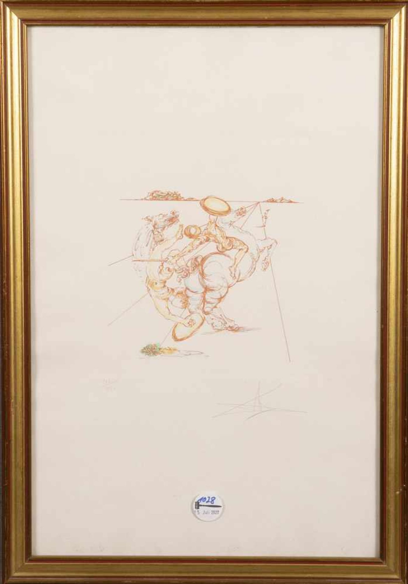 Salvador Dali (1904-1989) zugeschrieben. Reiterturnier. Farblithographie 105/250, re./u./sign.,