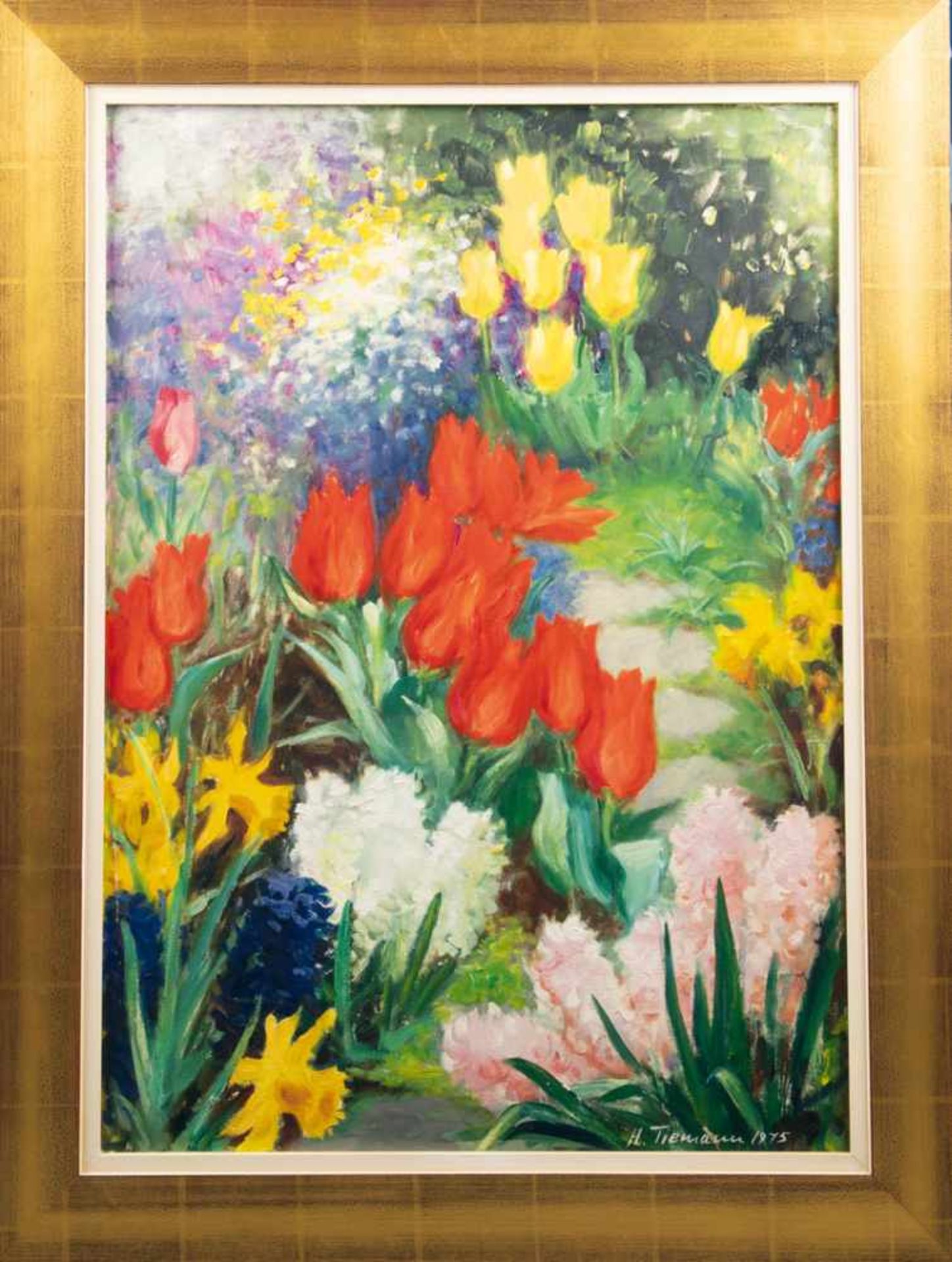 Helga Tiemann (1917-2008). Blumenwiese. Öl/Lw., re./u./sign./dat. 1975, gerahmt, 69 x 49 cm.