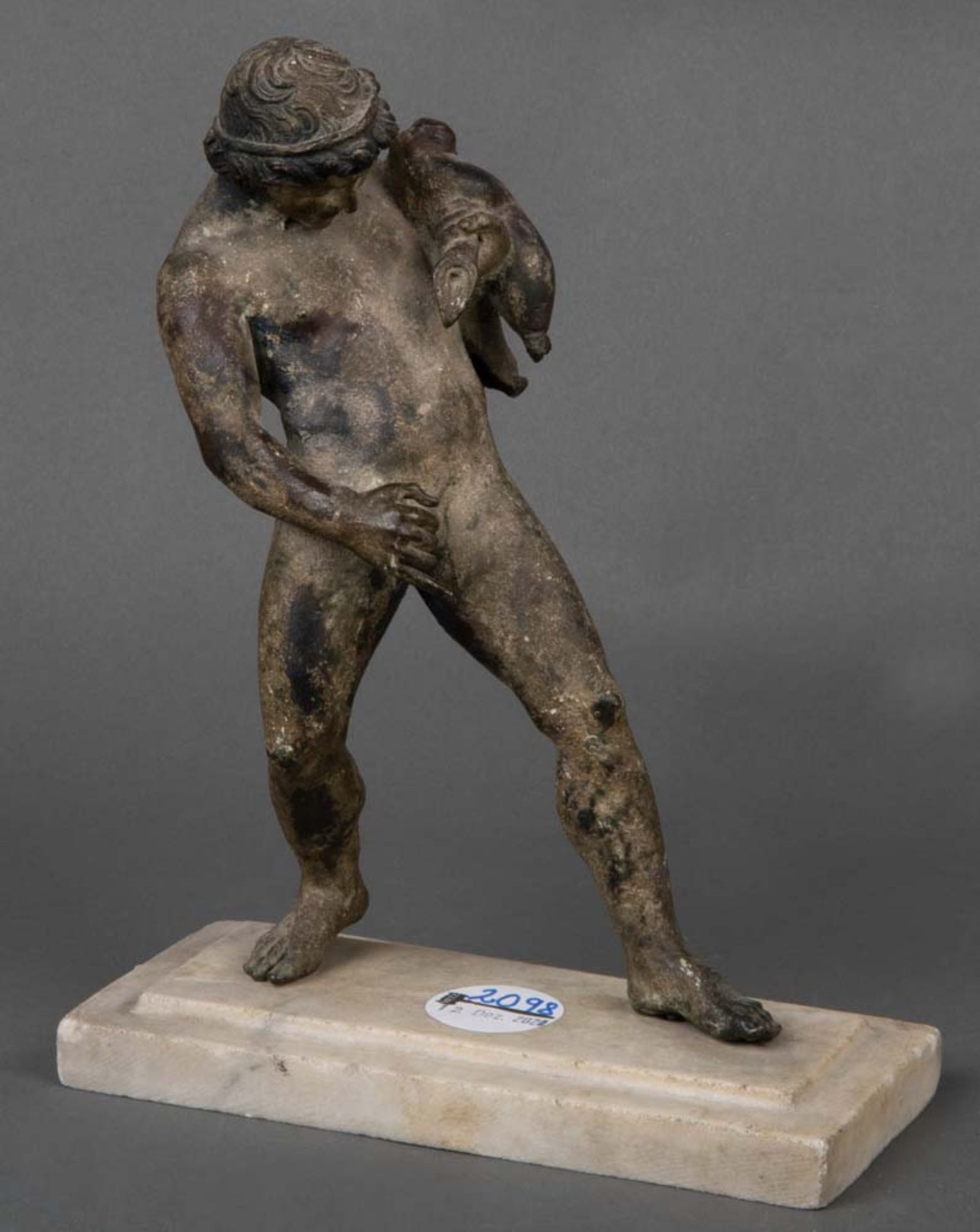 Faun. Wohl Italien. Bronze, auf Marmorsockel, H=23,5 cm.