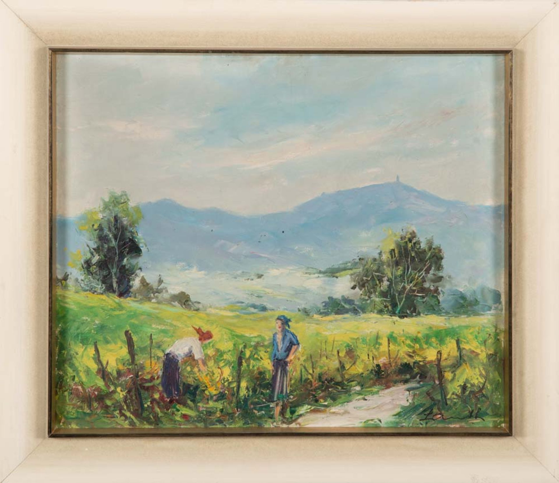 Robert Lauth (1896-1985). Weinbauern im Wingert. Öl/Lw., re./u./sign., gerahmt, 50 x 60 cm.