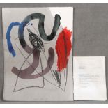Eva Hauss (geb. 1949). Abstrakte Komposition. Mischtechnik/Papier, mittig sign./dat. (19)84, 64,5 x
