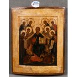 Ikone mit der erweiterten Deesis. Russland 17. Jh. Öl/Holz, 33 x 26 cm. Mit Echtheits-Urkunde von D