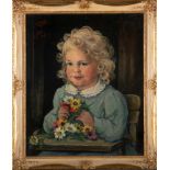 Maler des 20. Jhs. Kinderporträt. Öl/Lw., li./o./monogr./dat. K SCH H 1955, gerahmt, 47,5 x 39