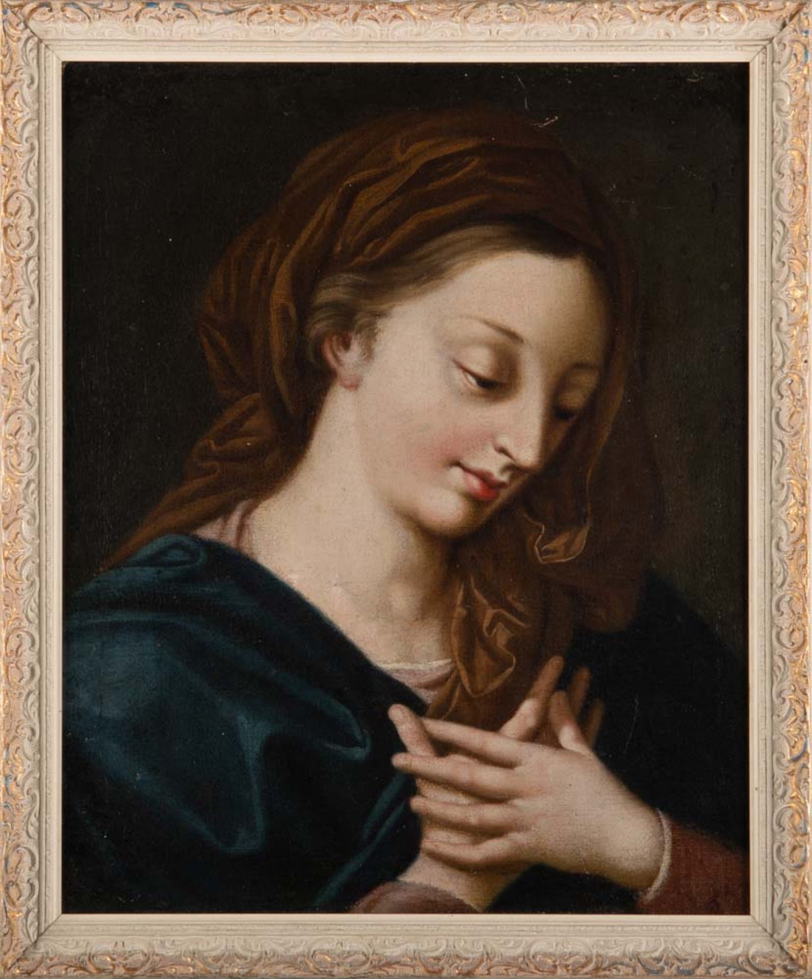 Maler des 18. Jhs. Heilige Maria. Öl/Lw., gerahmt, 46,5 x 37,5 cm.