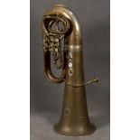 Tuba. Mainz, Gebr. Alexander 20. Jh. Messing, mit Firmenstempel, H=88 cm.