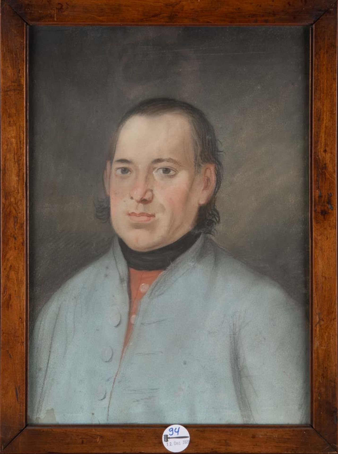 Maler des 19. Jhs. Herrenporträt. Mischtechnik, hi./Gl./gerahmt, 45,5 x 32 cm.