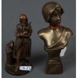 Frauenbüste Norma und Jeanne dArc. Frankreich 19./20. Jh. Bronze, Norma sign. Loeneniy, H=12