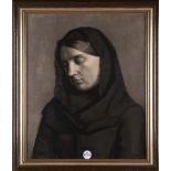 E. Gernz (Maler des 20. Jhs.). Frauenporträt. Mischtechnik, re./u./sign., hi./Gl./gerahmt, 54 x 44,