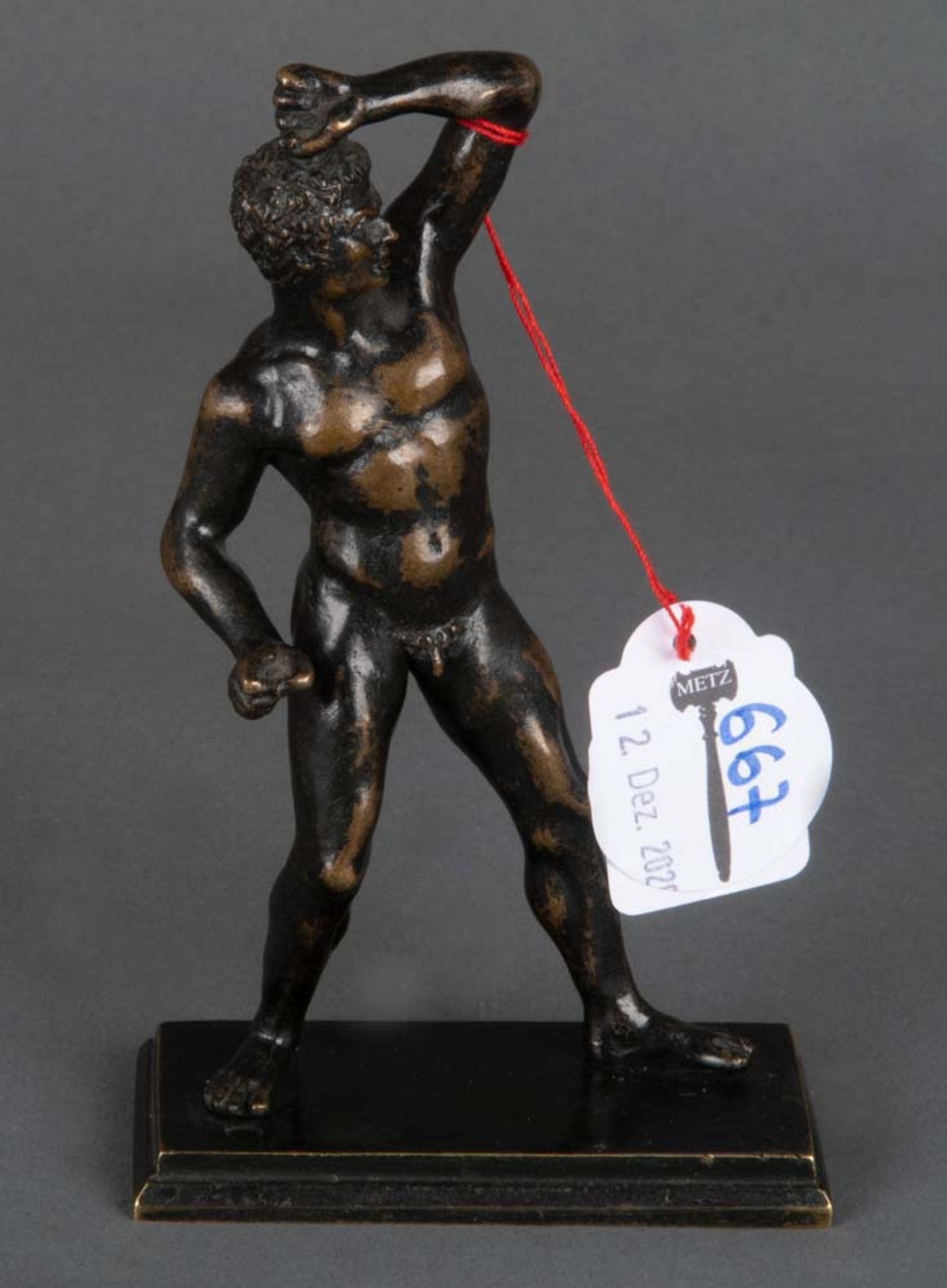 Athlet. Wohl Italien 19. Jh. Bronze, H=13,5 cm.