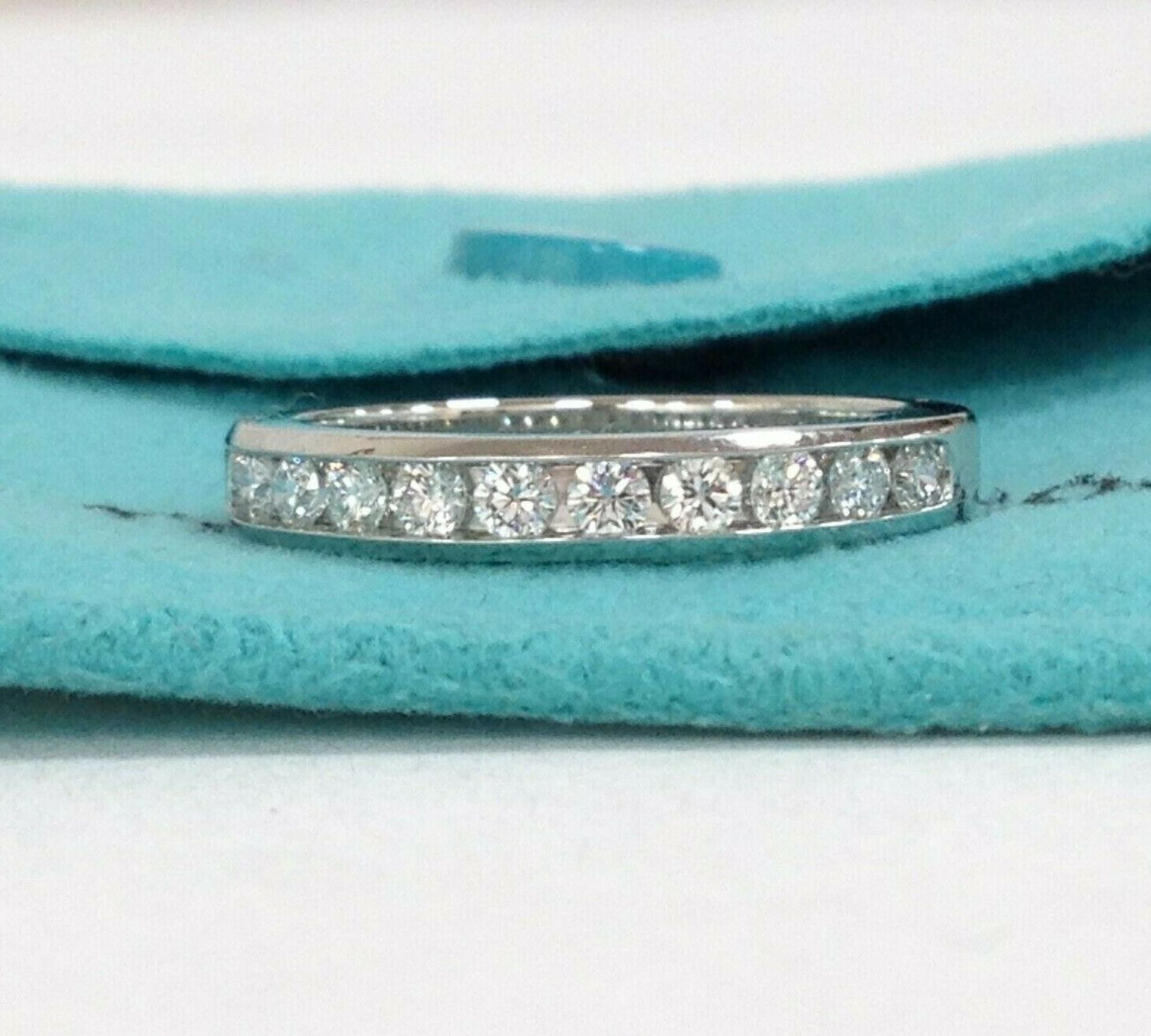 Tiffany & Co 950 Platinum Half Eternity 0.33 ctw Diamond Wedding Ring Band Size 5.75