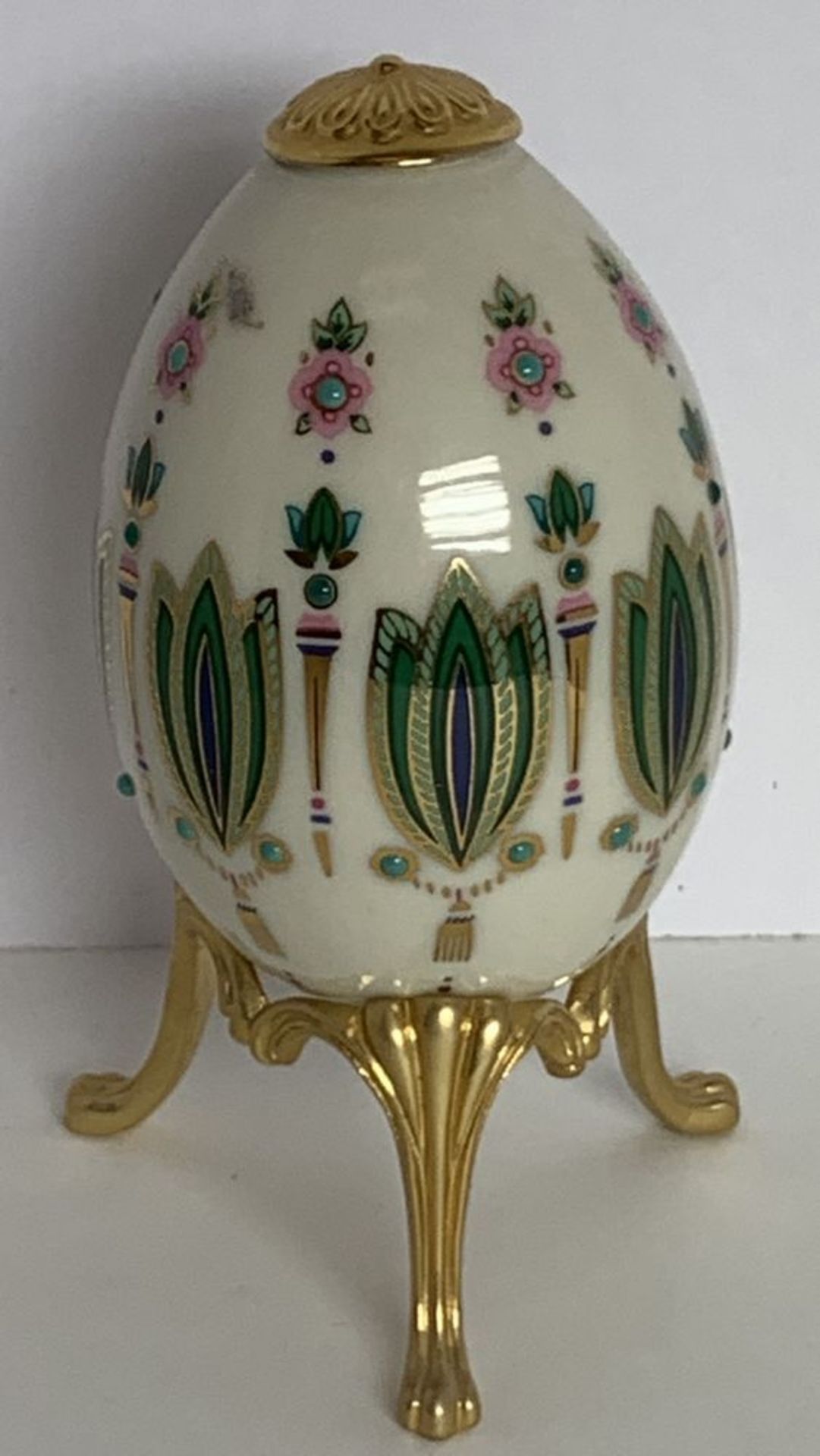 Lenox Gold and China Egg with Gold Stand
