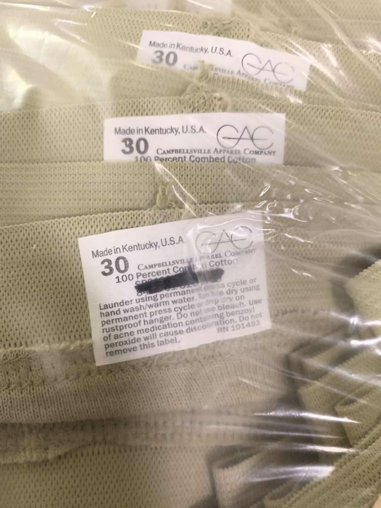 600 Pairs of Men's Cotton Underwear, Campbellsville Apparel Brand, Tan/Sand Color, Retail $3,000 - Image 4 of 4