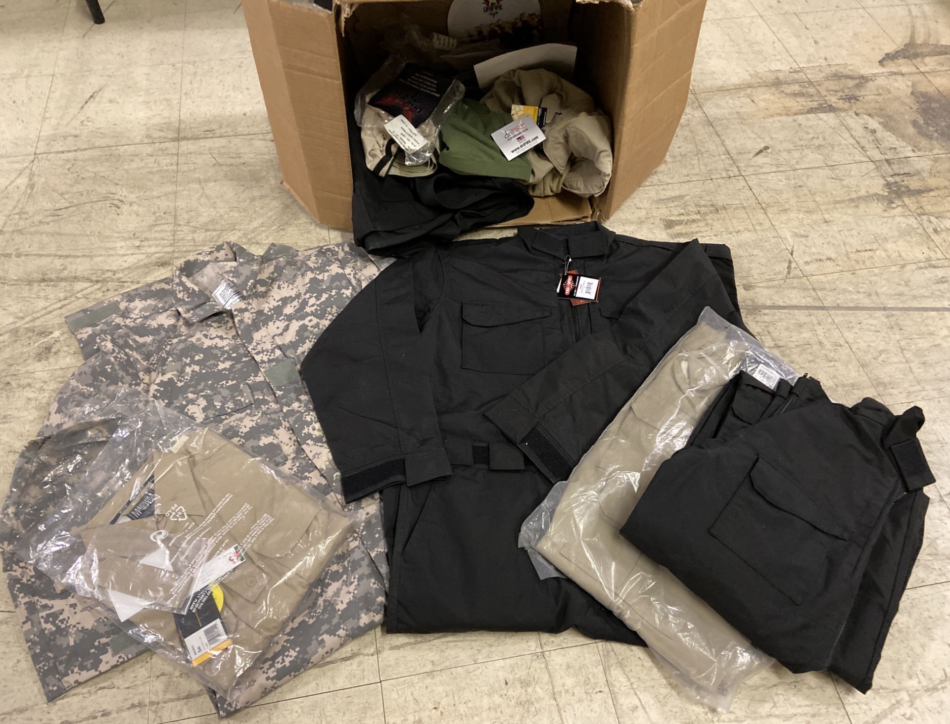 Mixed Box of Tactical Military Performance Wear, Dozens of items, New with Tags