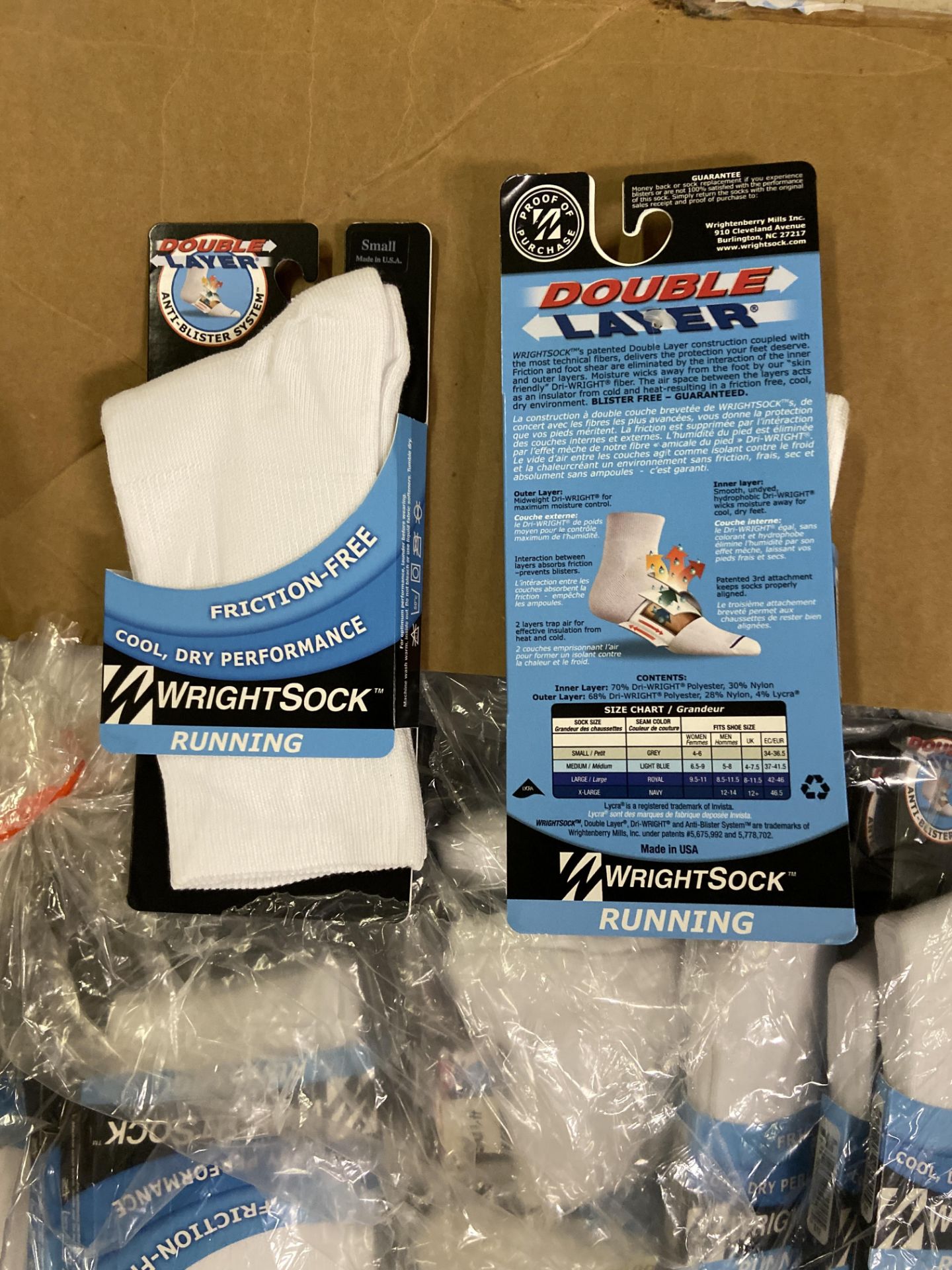 250+ packs of New Socks, Wrightsocks Running, Double Layer, White - Image 2 of 2