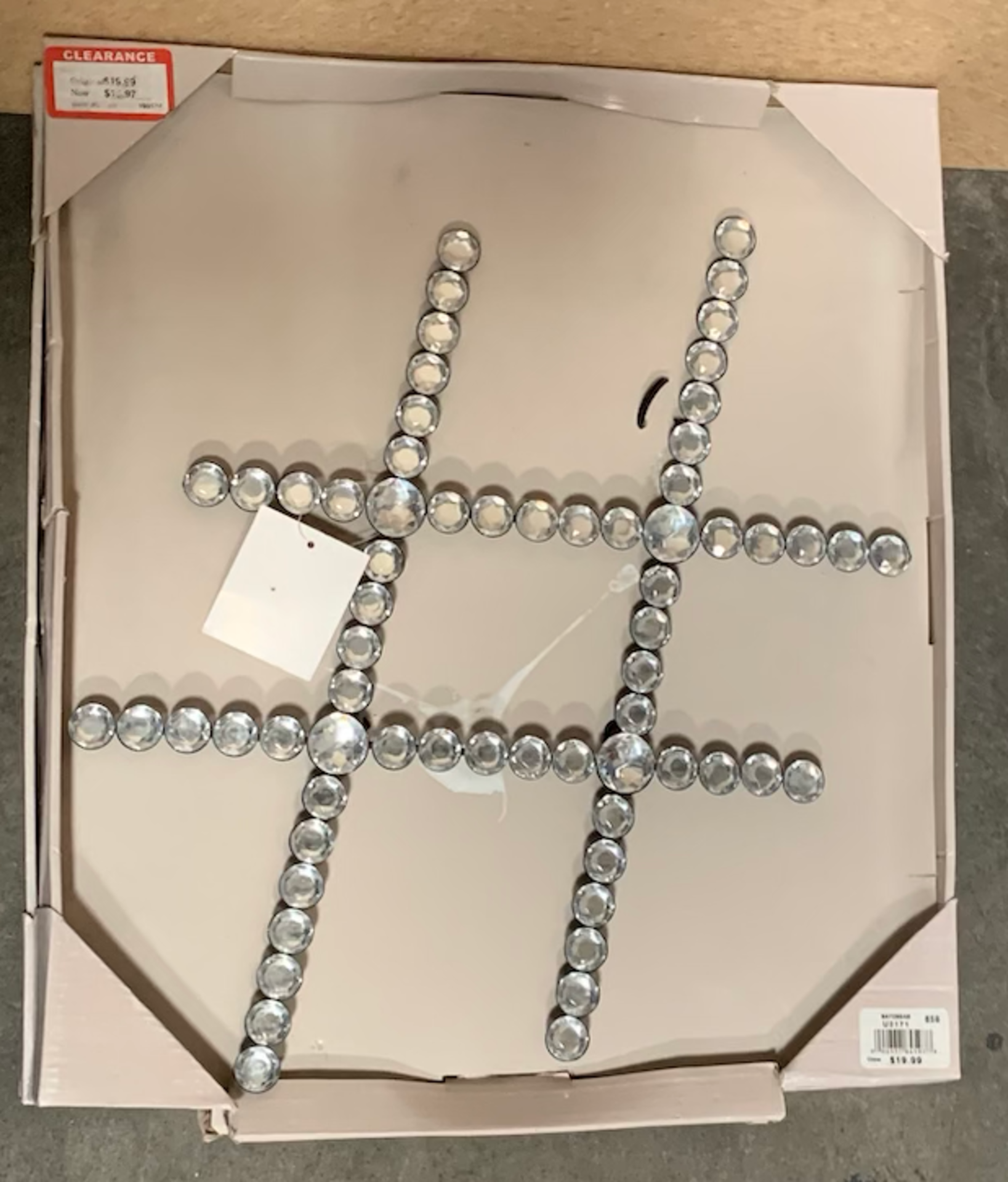 3 Crystal Decorative Wall Art Pieces in Box, Pound Sign, Home Decor, $19.99 EA Value (Total $59.97) - Image 3 of 3