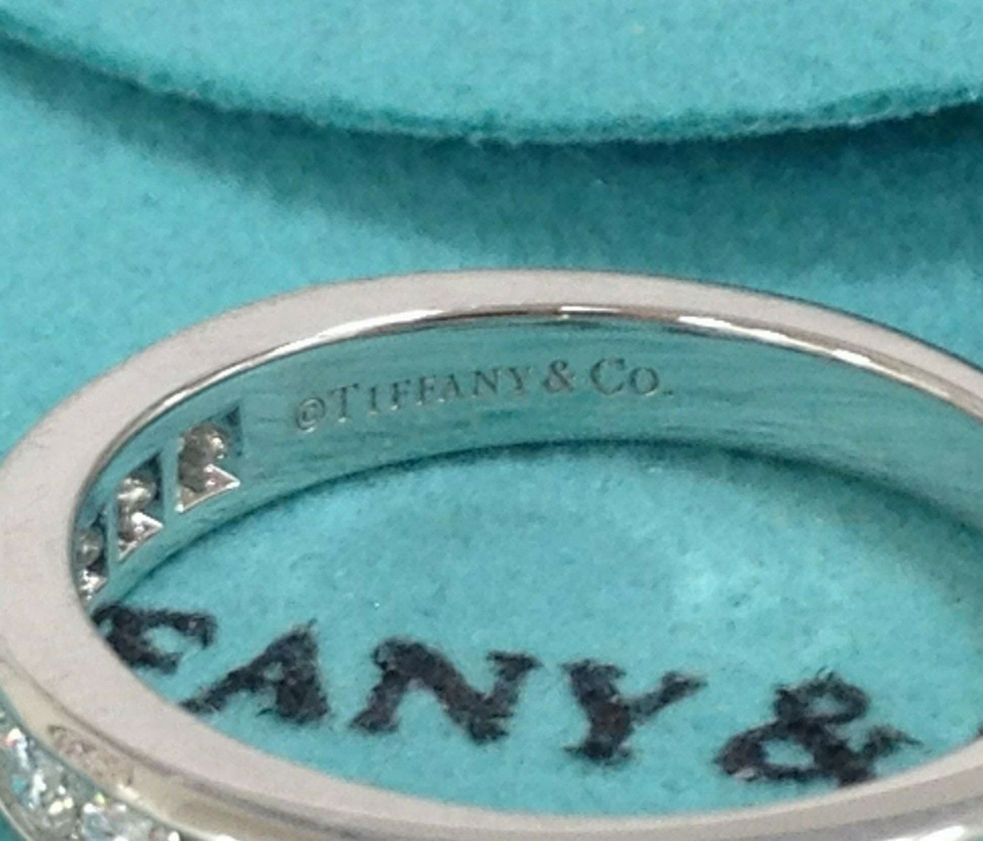 Tiffany & Co 950 Platinum Half Eternity 0.33 ctw Diamond Wedding Ring Band Size 5.75 - Image 2 of 6