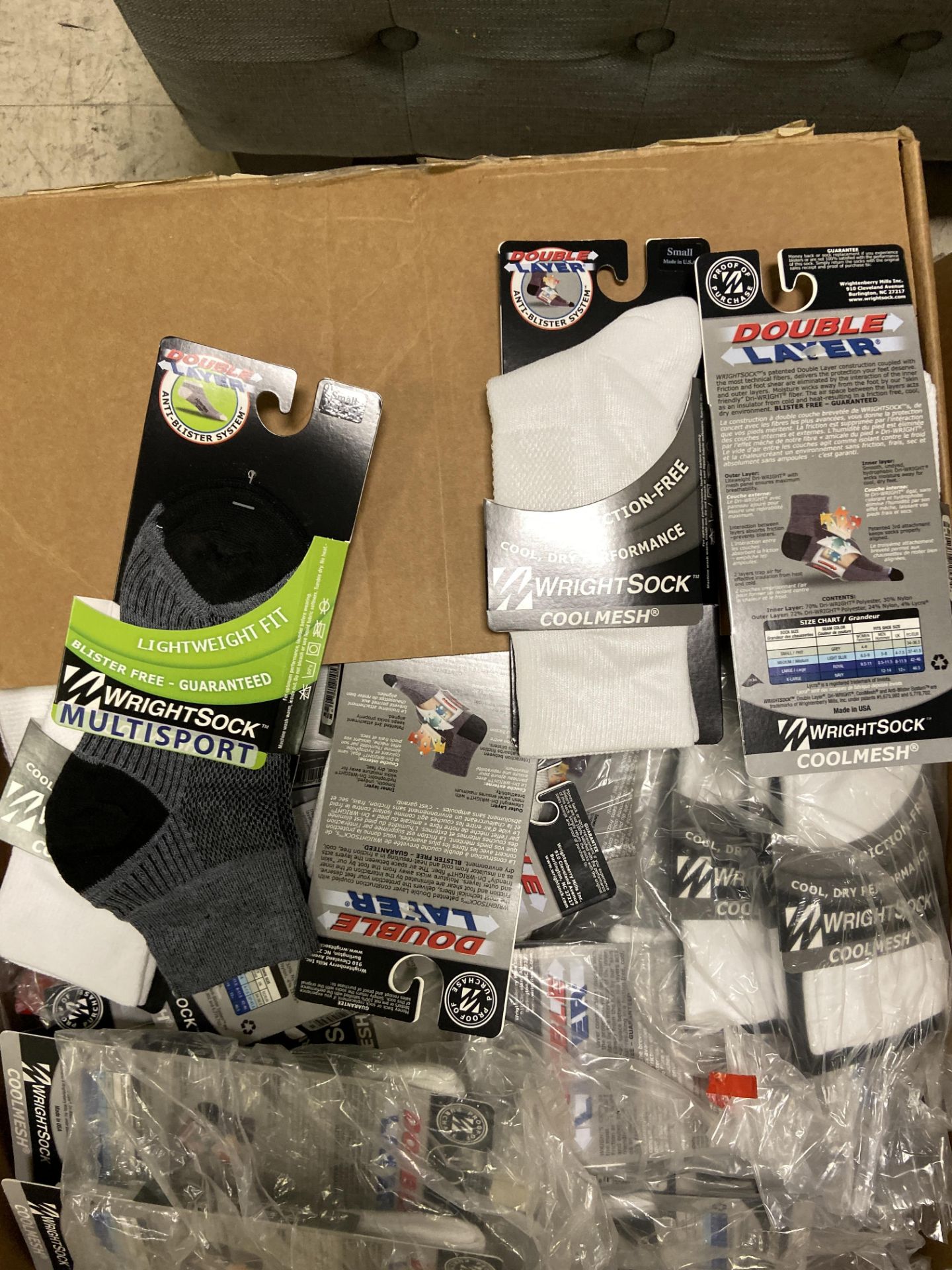 250+ packs of New Socks, Wrightsocks Coolmesh and Multisport, Various Colors - Image 2 of 2