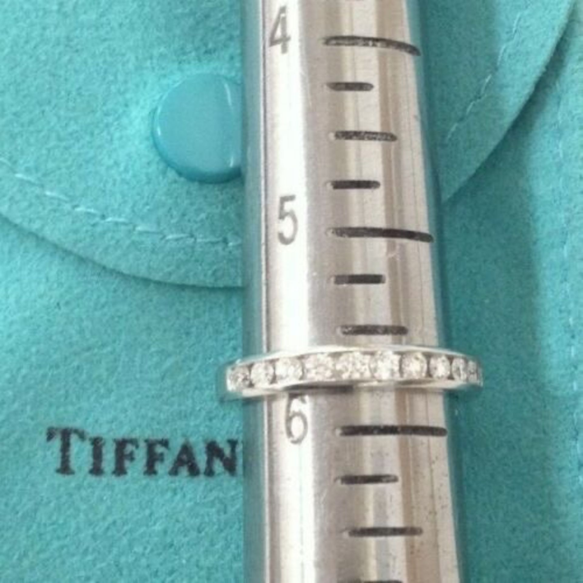 Tiffany & Co 950 Platinum Half Eternity 0.33 ctw Diamond Wedding Ring Band Size 5.75 - Image 4 of 6
