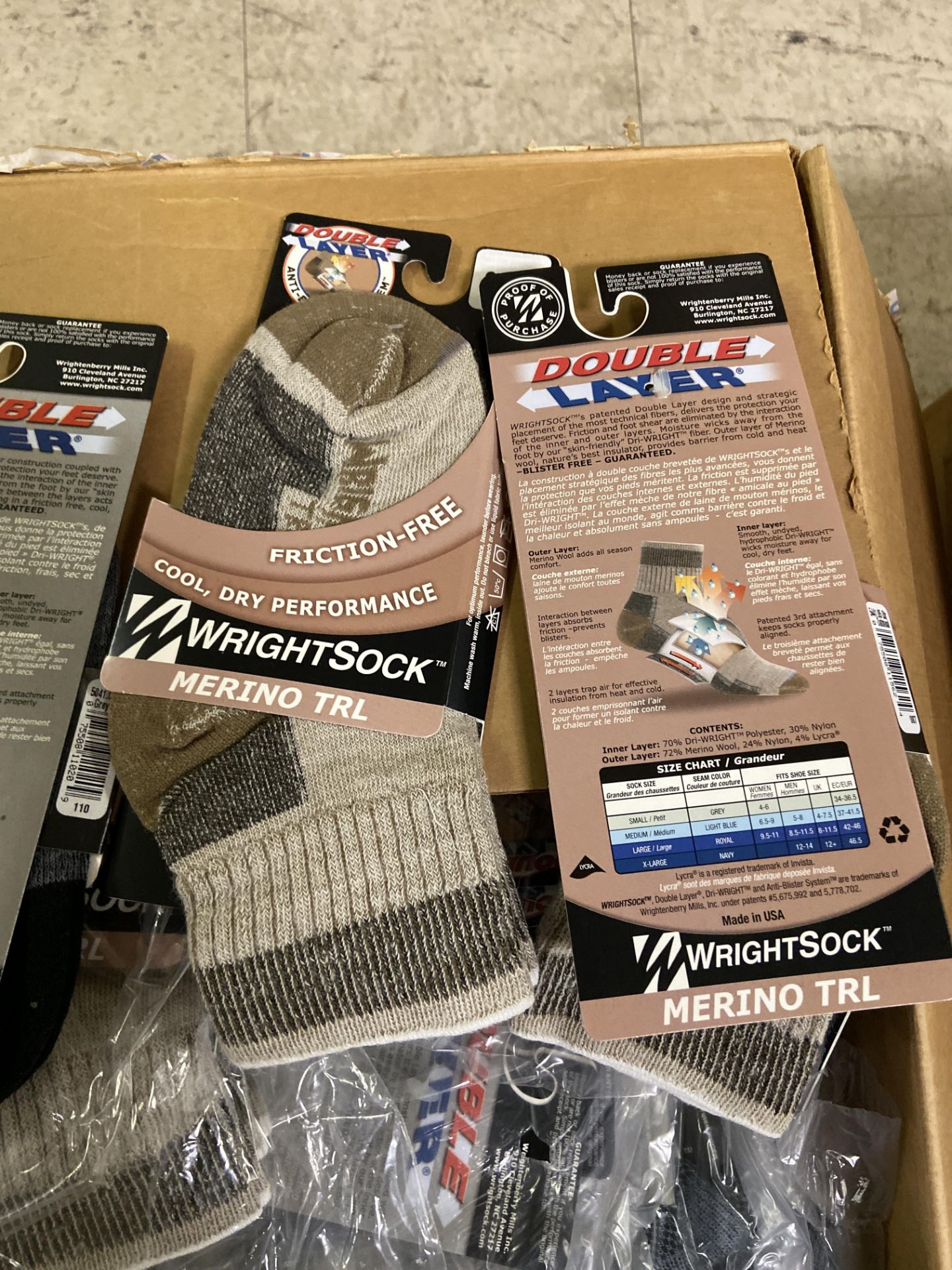 500+ packs of New Socks, Wrightsocks Various Styles, Various Colors - Image 4 of 6