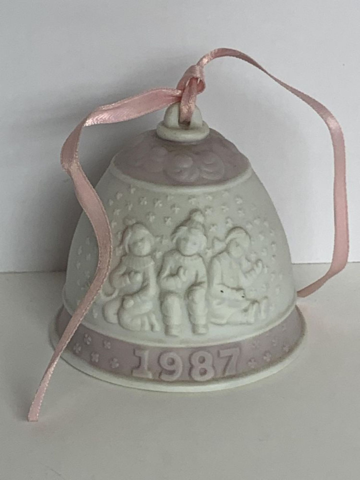 Lladro Pink/White Bell China Collectable Ornament