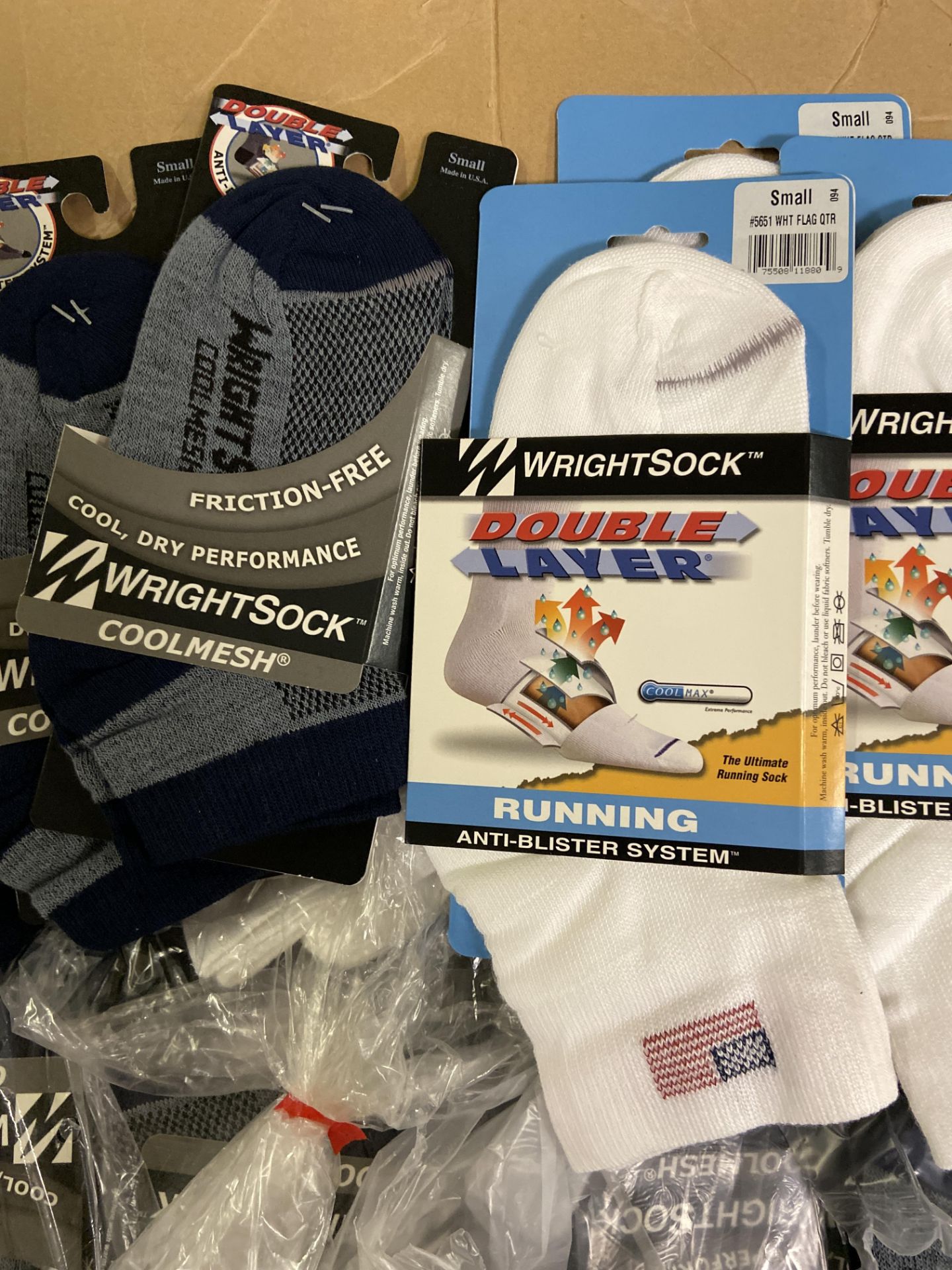250+ packs of New Socks, Wrightsock Running and Coolmesh, Double Layer, Various Colors Lot is - Image 2 of 3