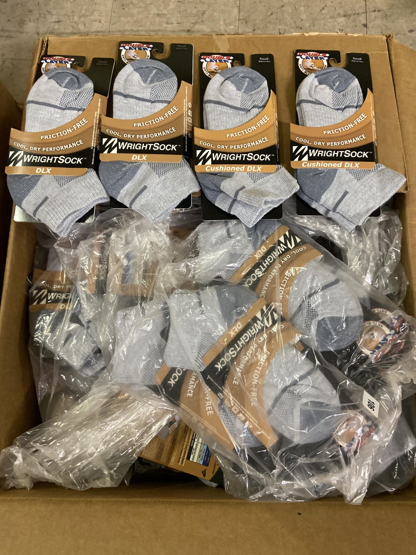 250+ packs of New Socks, Wrightsocks Cushioned DLX, Double Layer, Gray Lot includes approximately