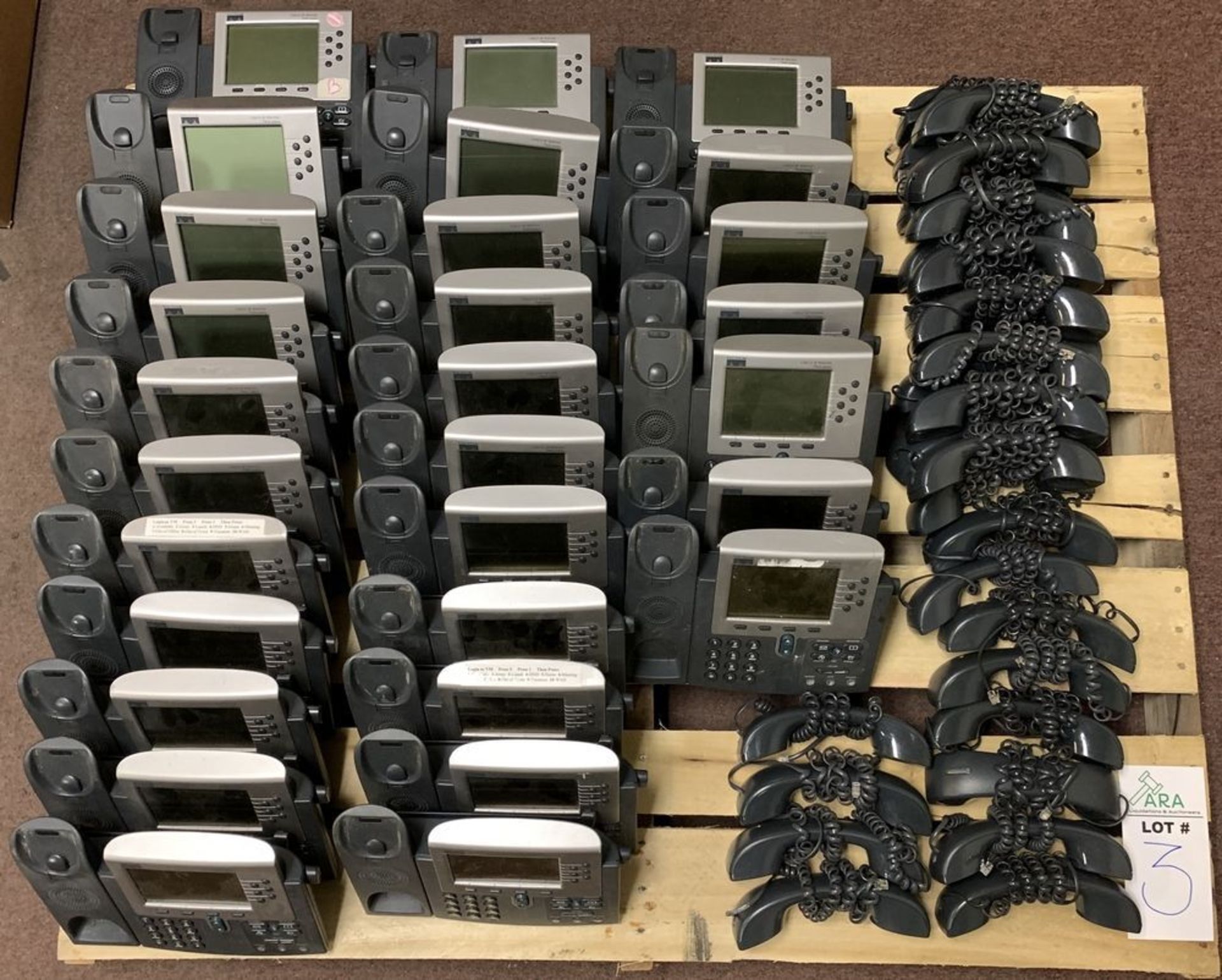 24 CISCO PHONE SYSTEMS - MODEL 7960 - INCLUDING HANDSETS ALL ITEMS ARE SOLD AS IS UNTESTED BUT