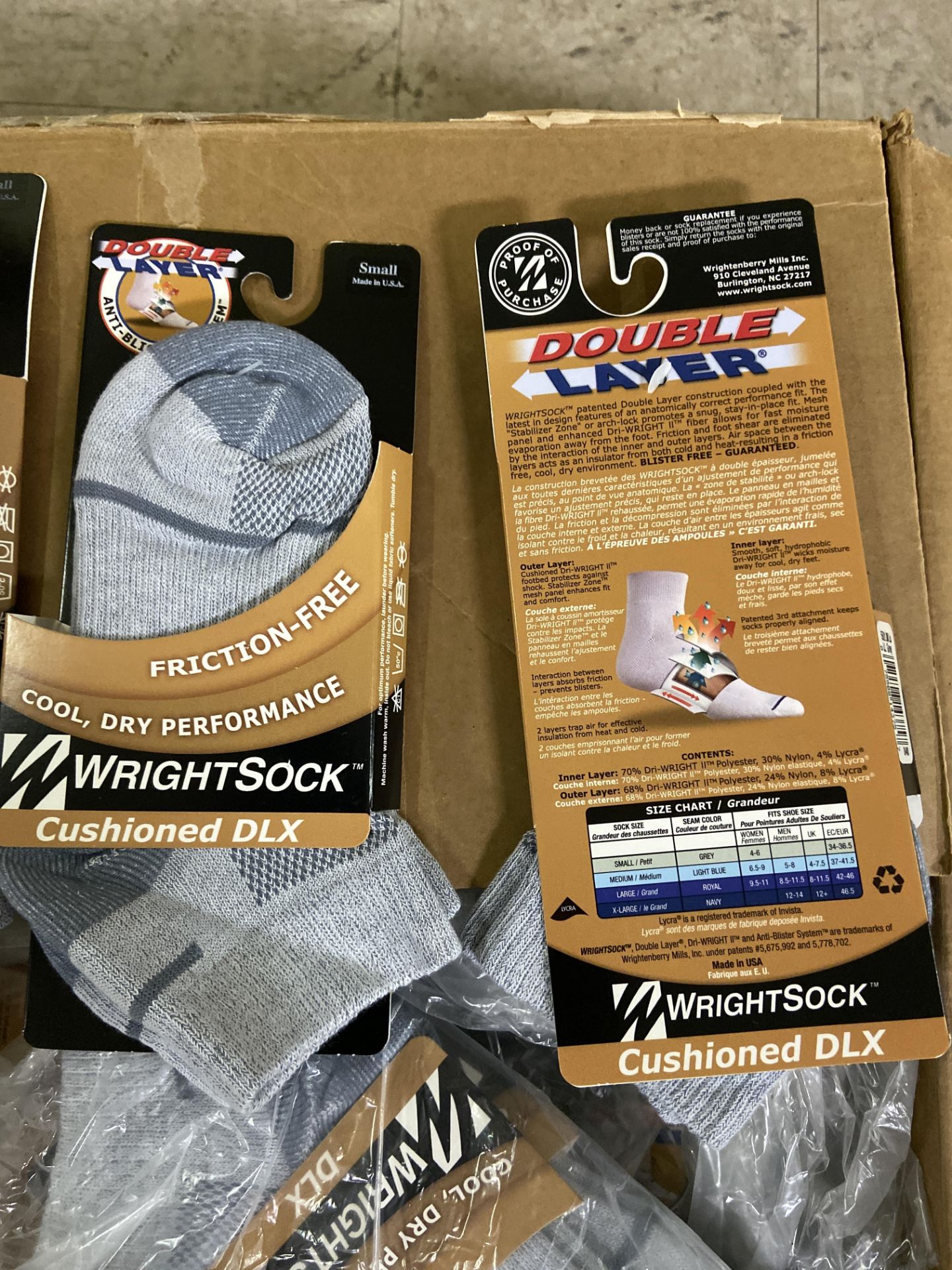 250+ packs of New Socks, Wrightsocks Cushioned DLX, Double Layer, Gray Lot includes approximately - Image 2 of 2