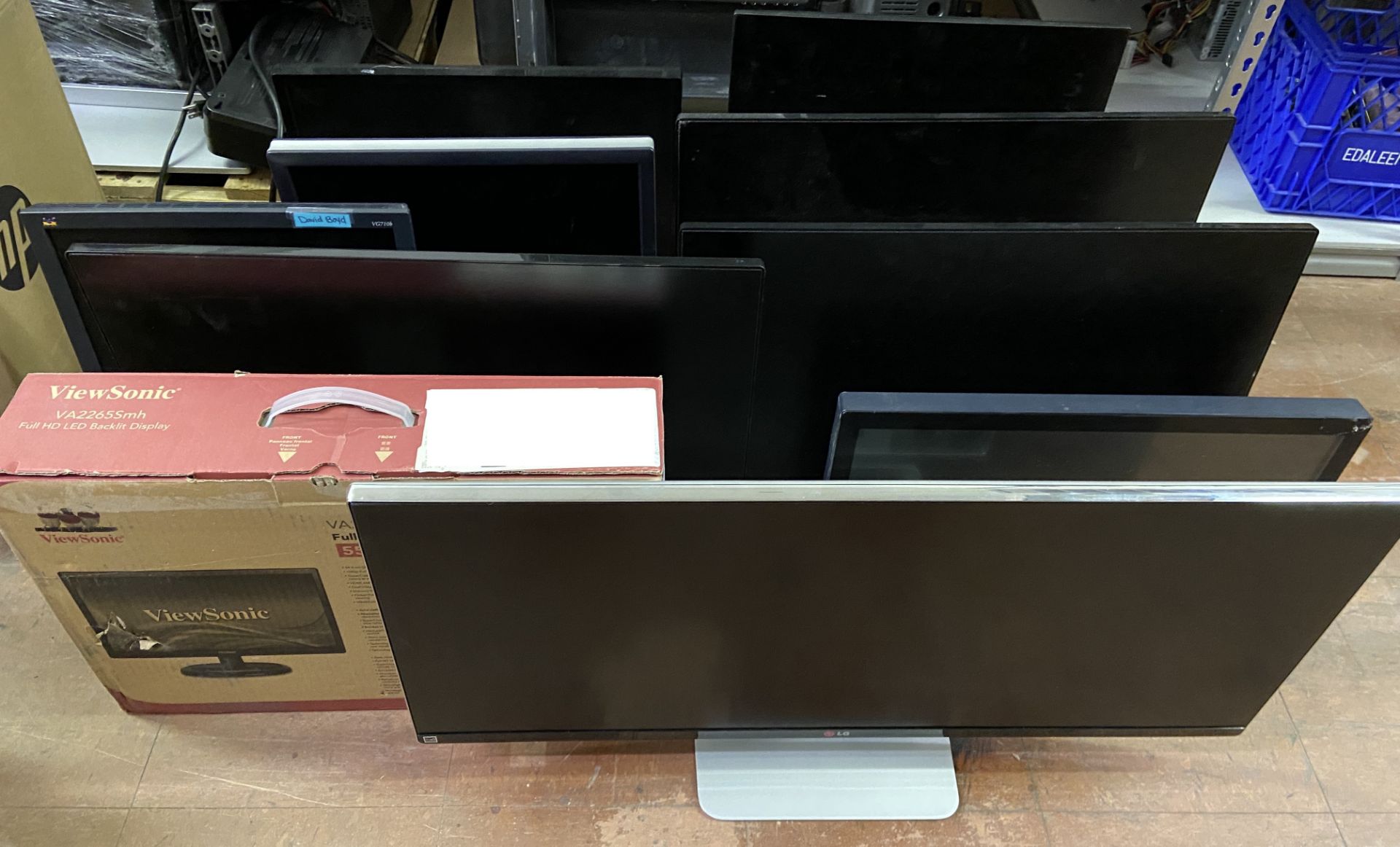 10 Computer Monitors including LG Widescreen monitor etc