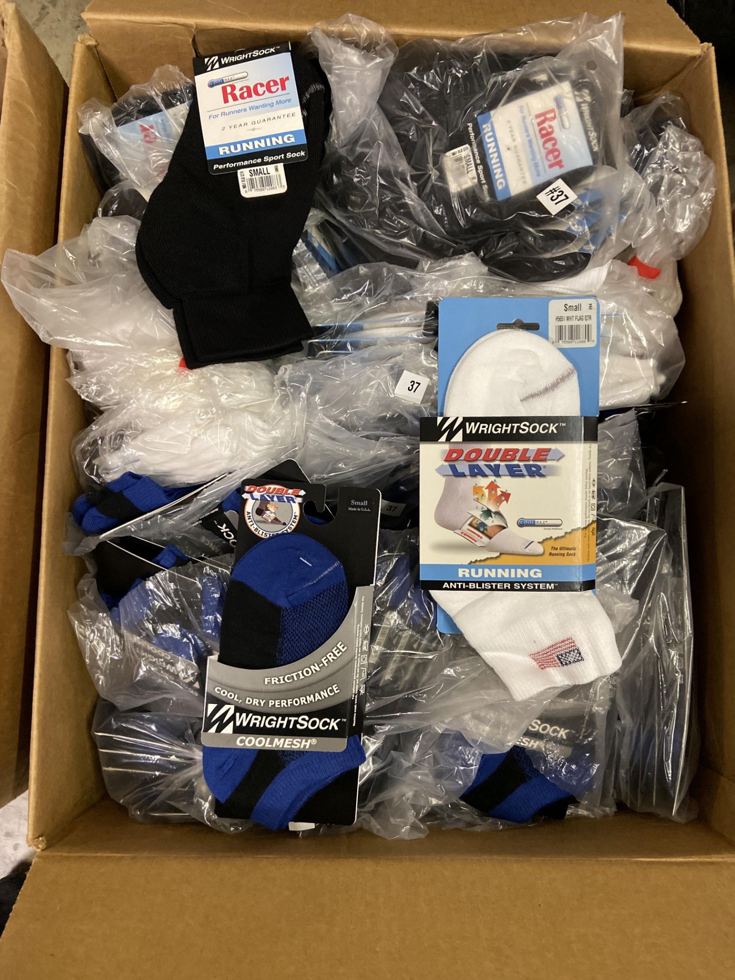 250+ packs of New Socks, Wrightsock Running and Coolmesh, Double Layer, Various Colors, USA Flag,