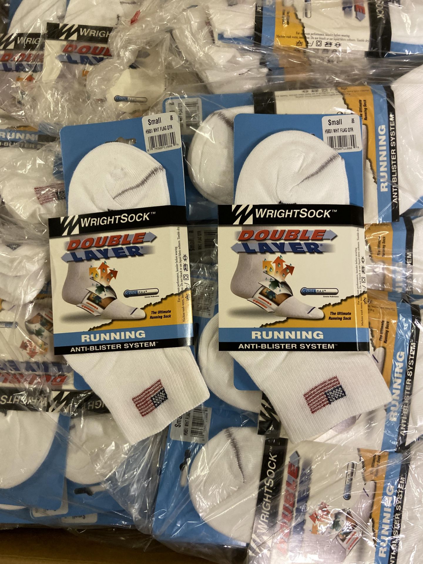 250+ packs of New Socks, American Flag USA Wrightsock Running , Double Layer Lot is approximately - Image 2 of 3