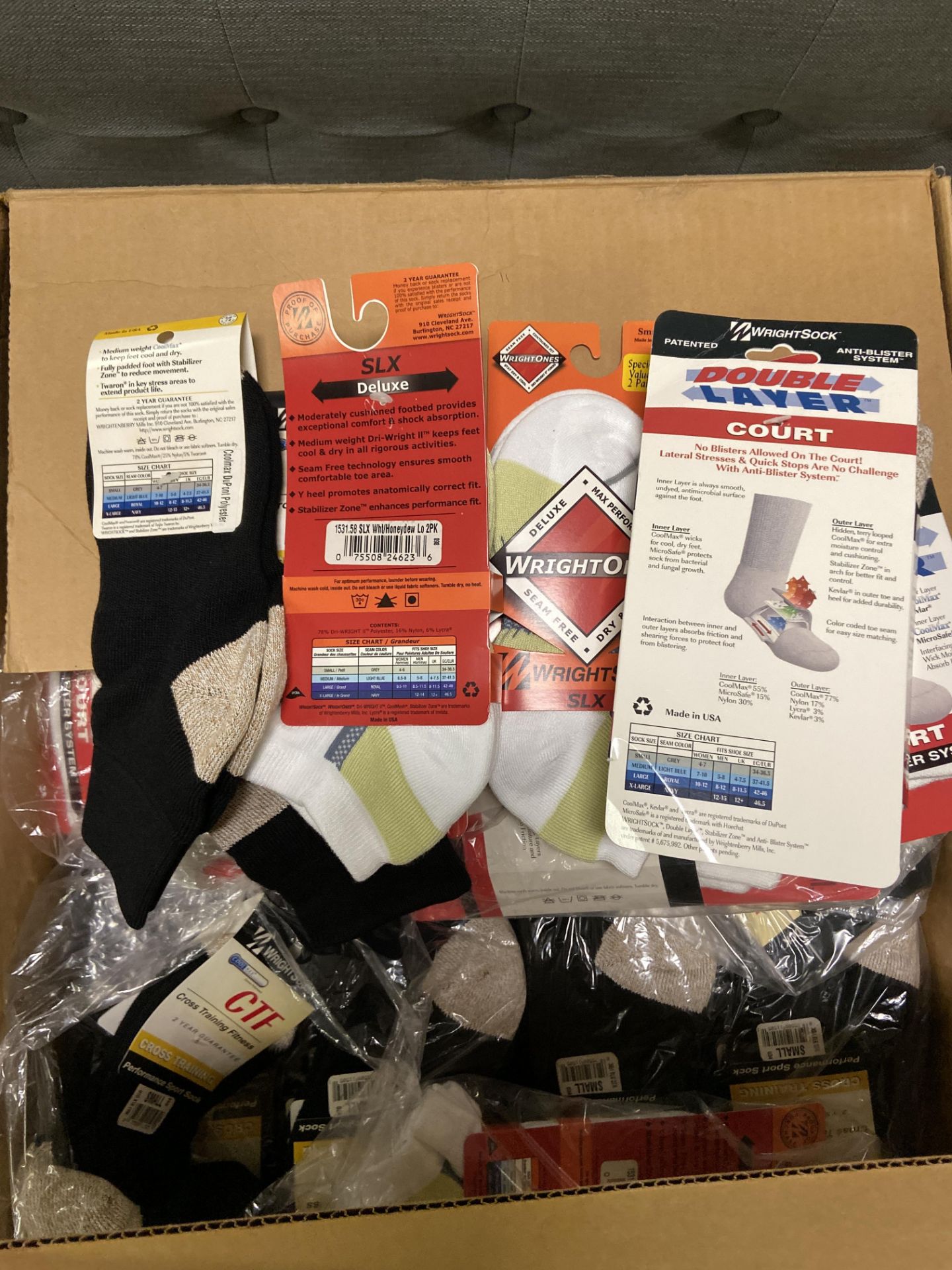 250+ packs of New Socks, Wrightsocks Various Styles, Various Colors Lot includes approximately 250 - Image 2 of 2