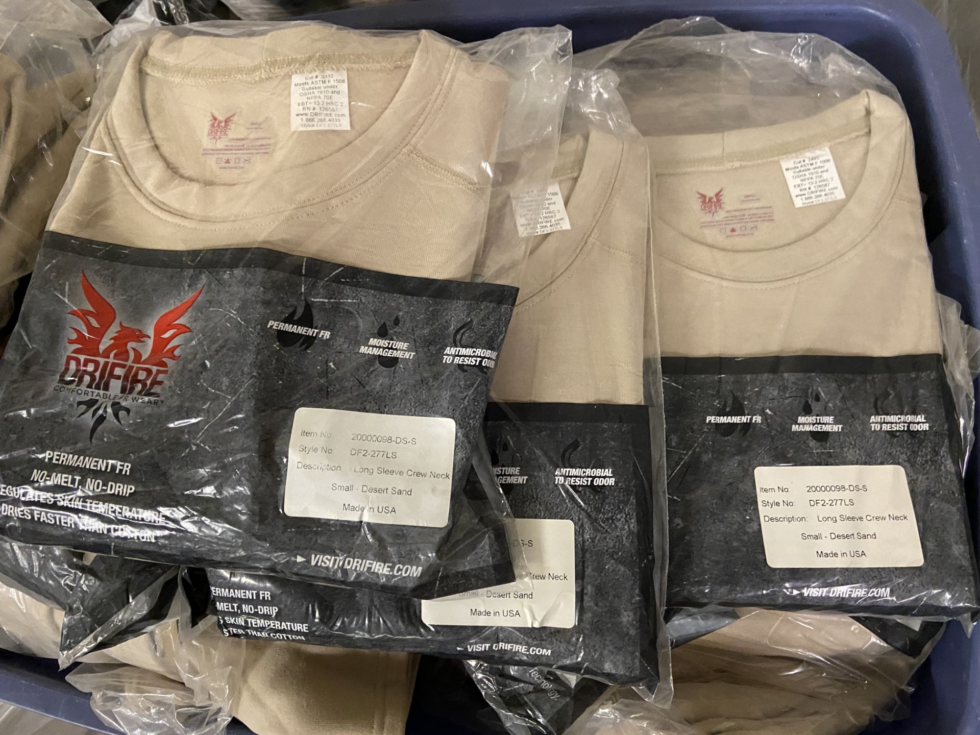 Pallet of DriFire Tactical Clothing, Approx 450+, New in Packaging, Tan, Various Sizes and Styles - Image 4 of 5
