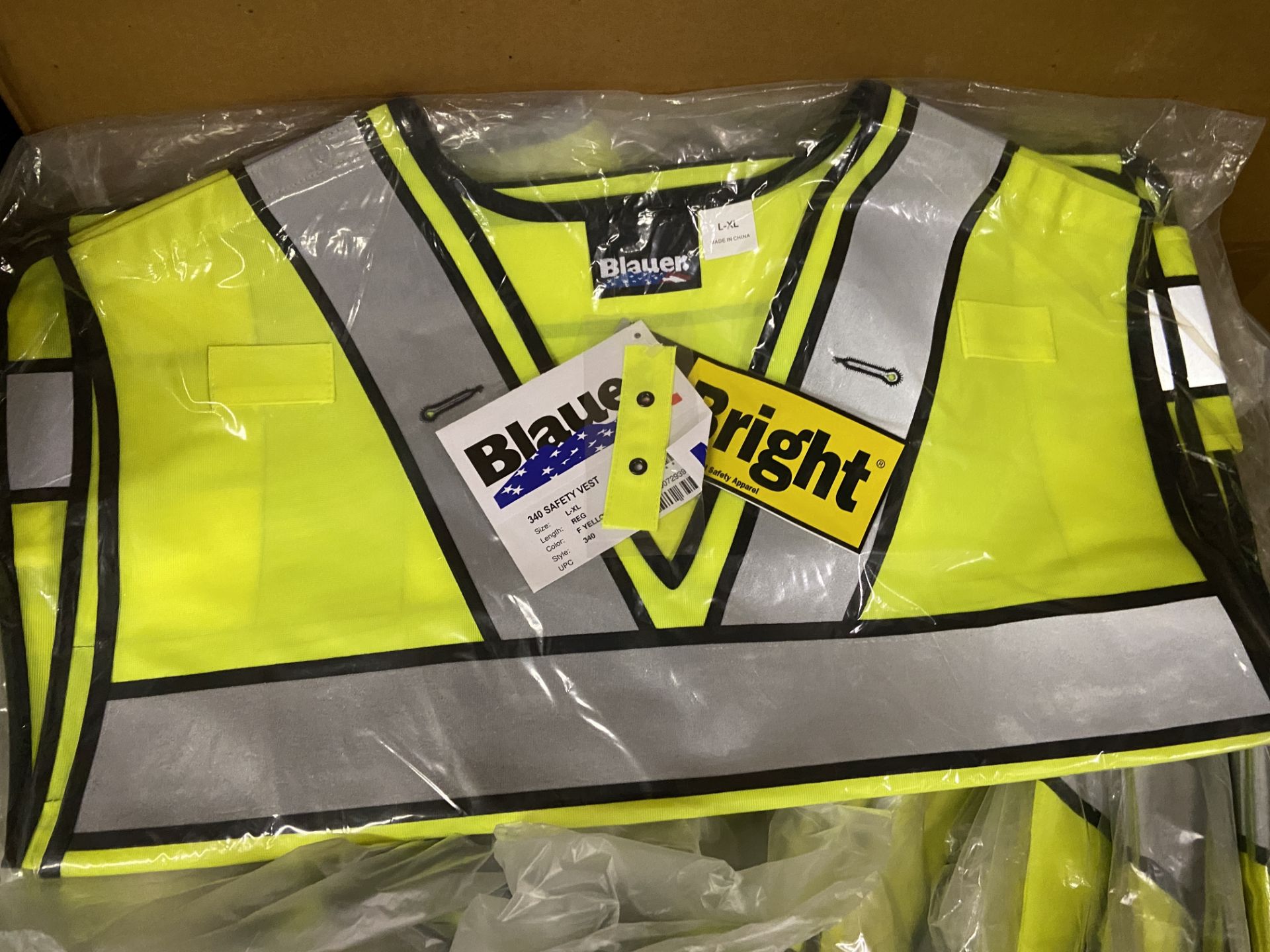 Blauer Bright Yellow Neon Safety Vests (Approx 50+), DriFire Neon Yellow Shirts (Approx 25) Utility - Image 3 of 6