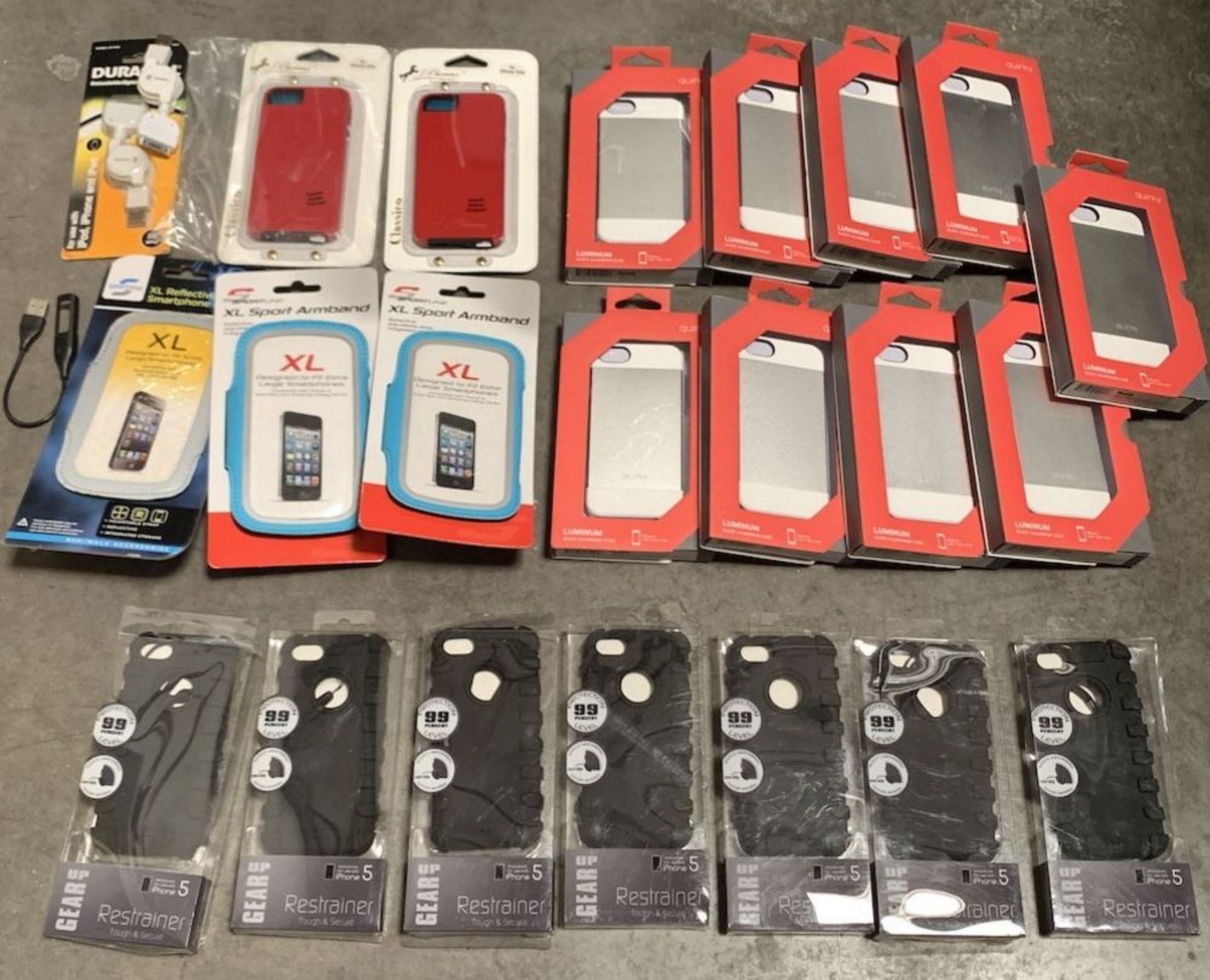 Lot of 24 iPhone Cases, Chargers, and Phone Armband Accessories - Image 2 of 5